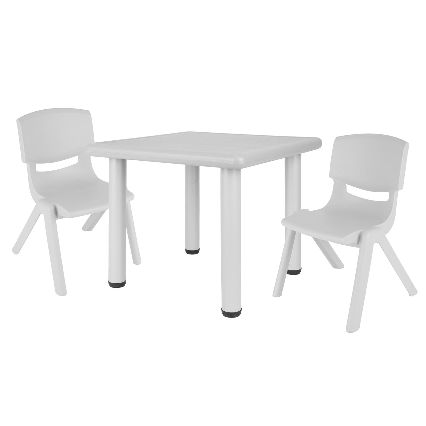 Kindertisch-Set für Indoor & Outdoor (3-teilig), Grau & Grau