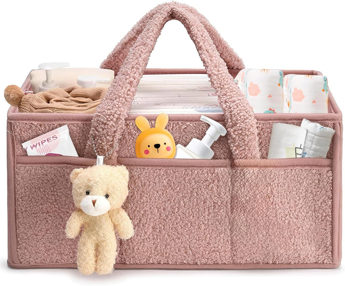 Baby Wickeltasche Organizer für Wickeltisch, Rosa
