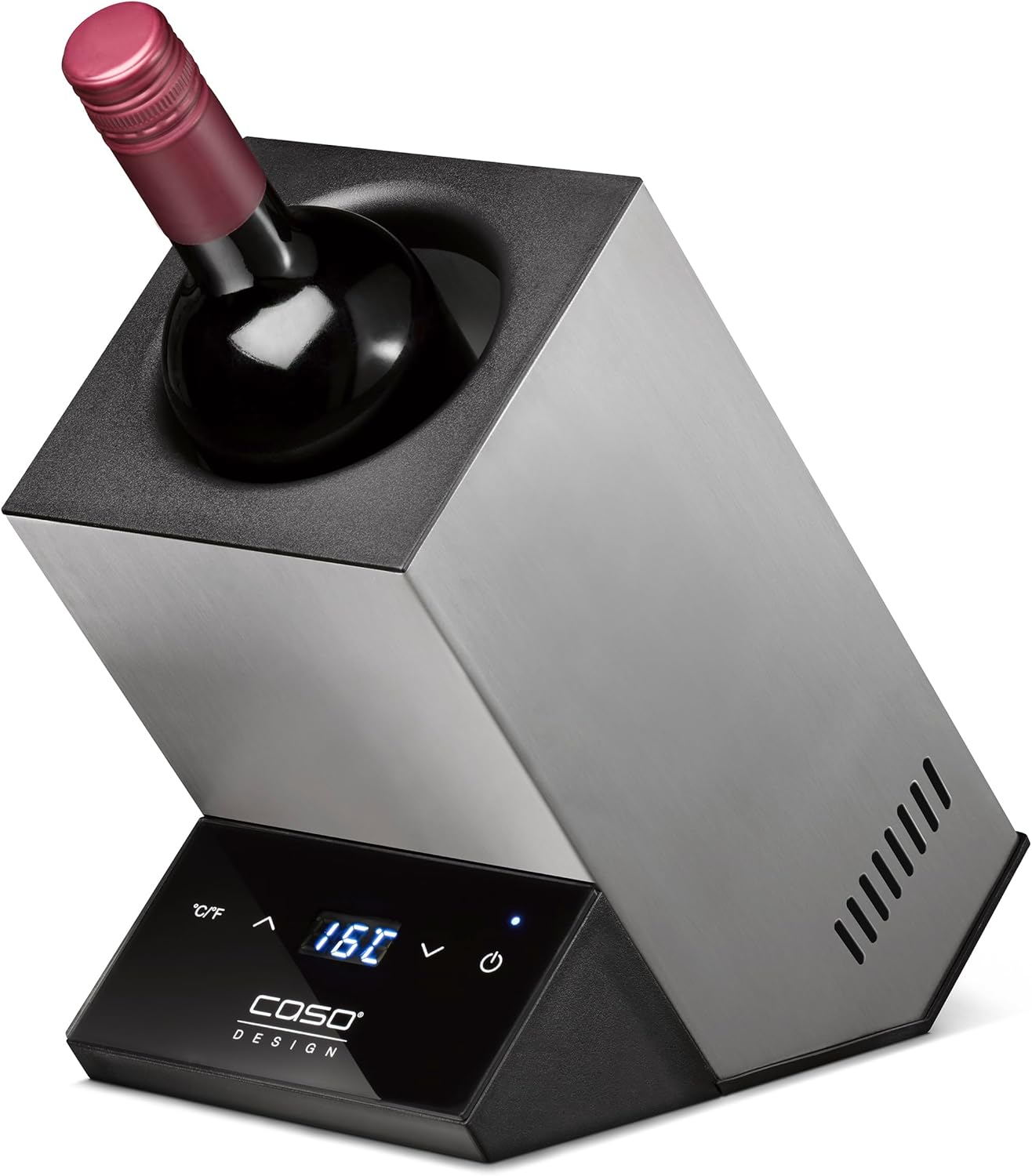 Weinkühler WineCase One für eine Flasche mit Sensor-Touch, Edelstahl
