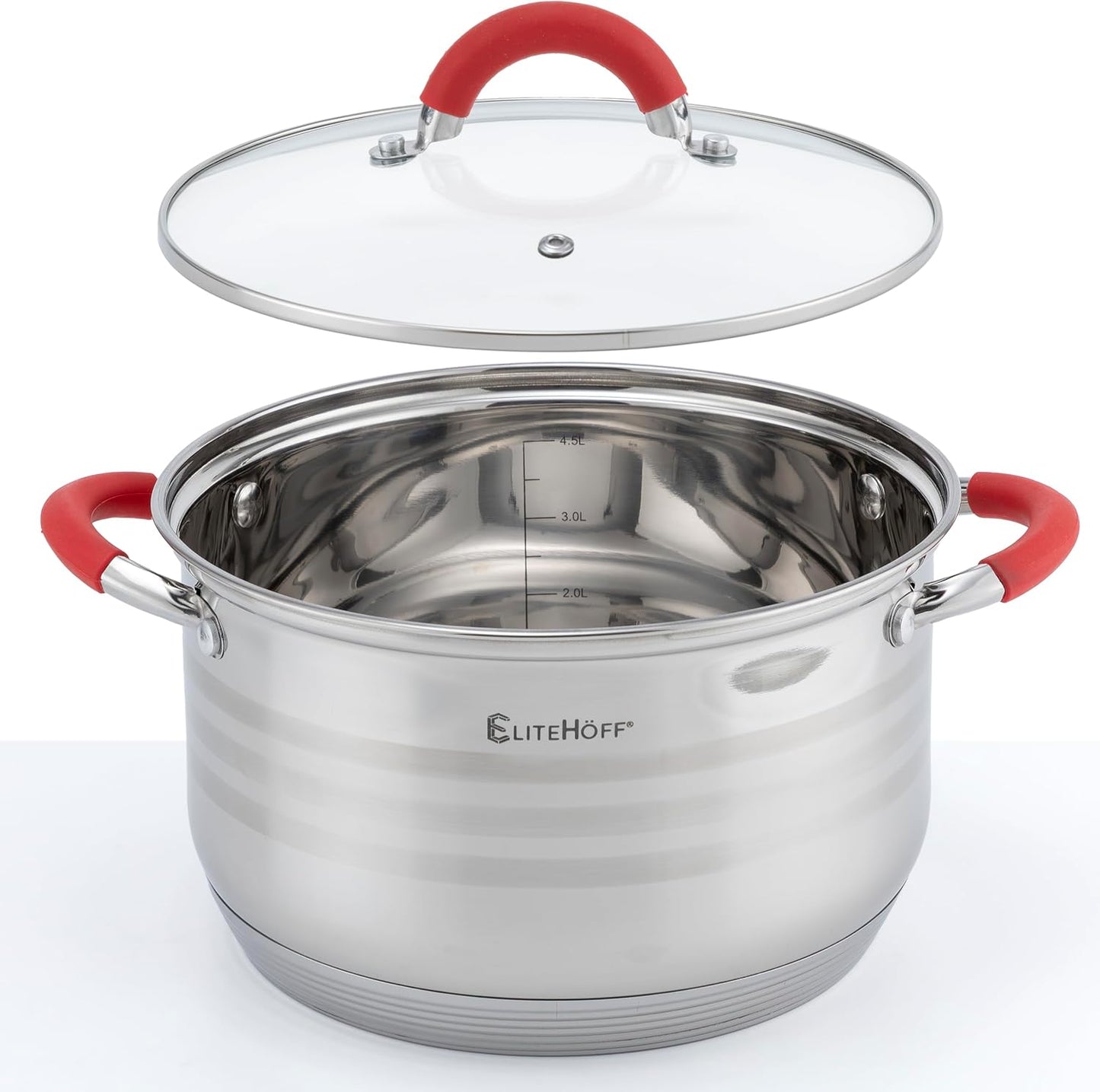Topfset Induktion 12-teilig mit Glasdeckeln, E-4028