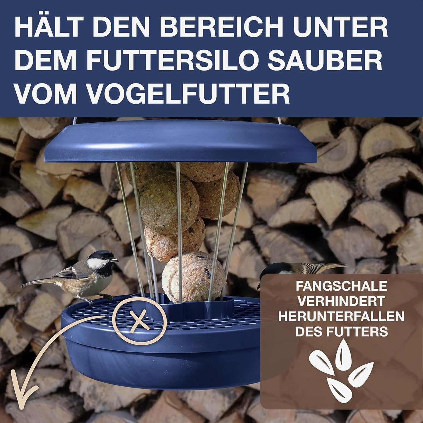 Vogel-Futtersilo Lucerne SMART BIRDS, Indigo Lucerne