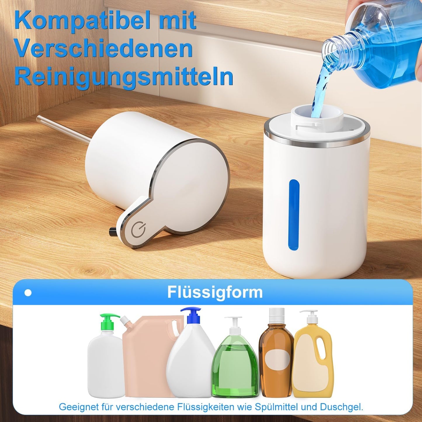 Automatischer Flüssigseifenspender mit Sensor, Perlweiss Flüssigetyp