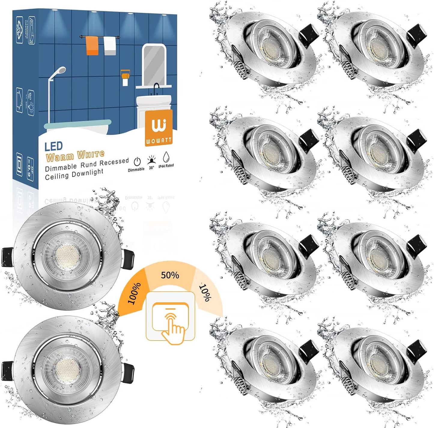 10er-Set LED-Einbaustrahler, Warmweiss 10er