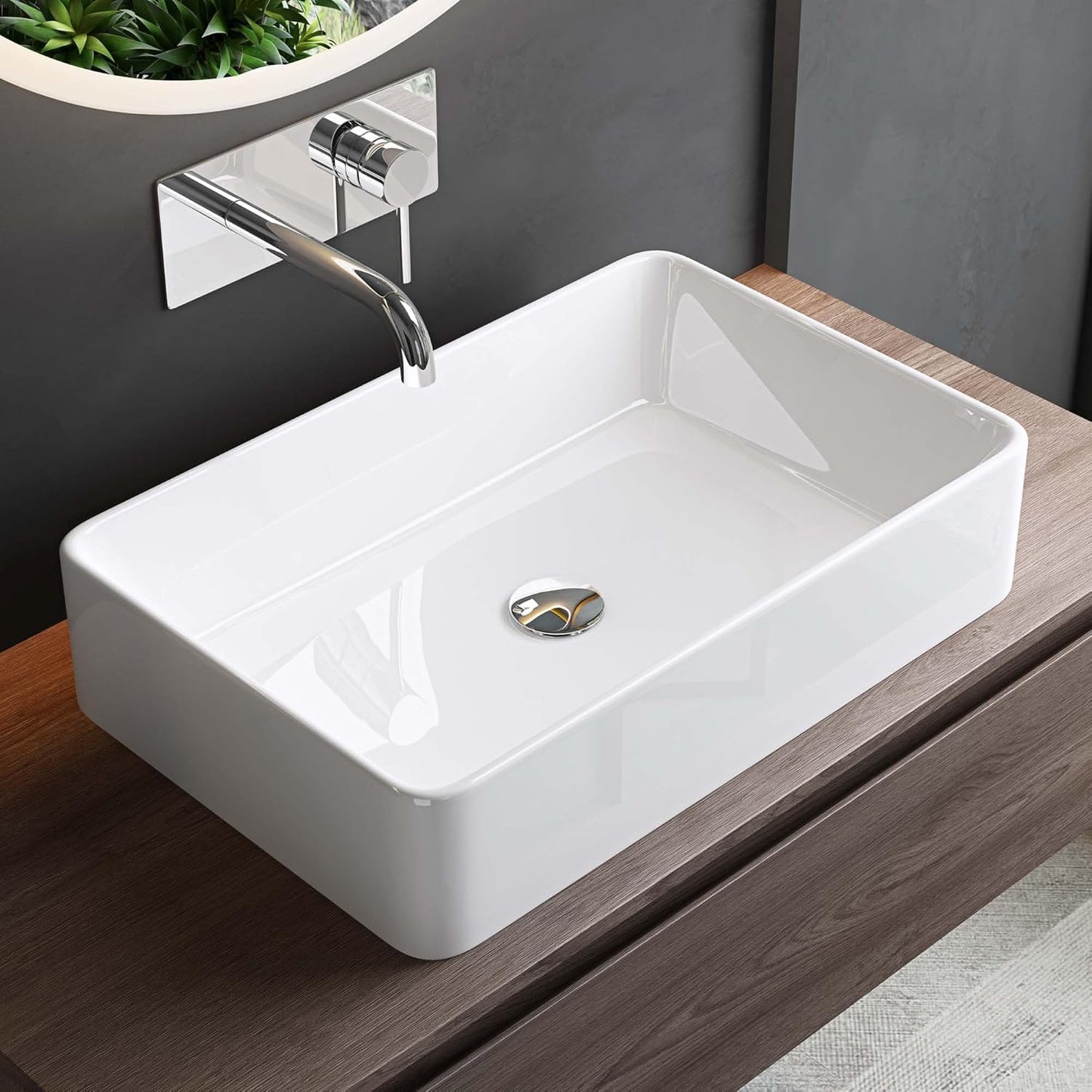 Aufsatzwaschbecken Brüssel105D, 60cm Weiss