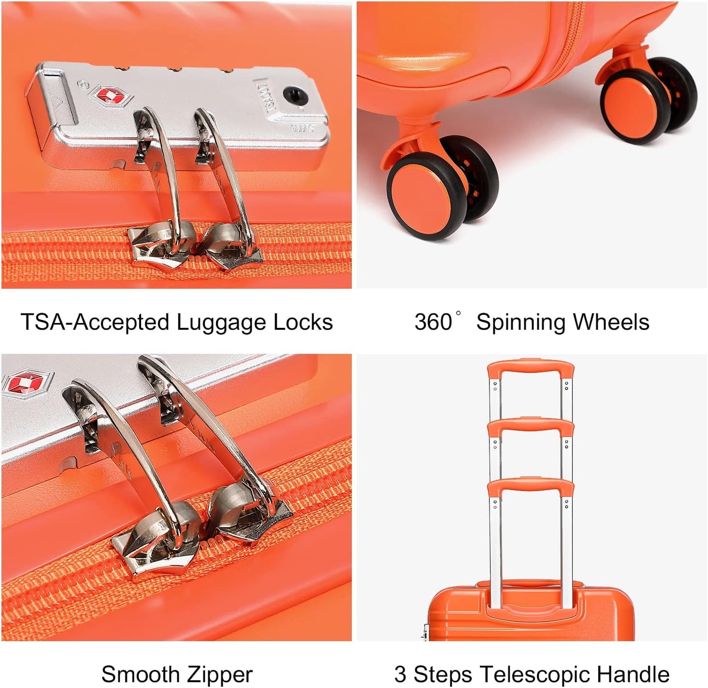 Handgepäck Koffer mit TSA-Schloss, Orange 24"-M