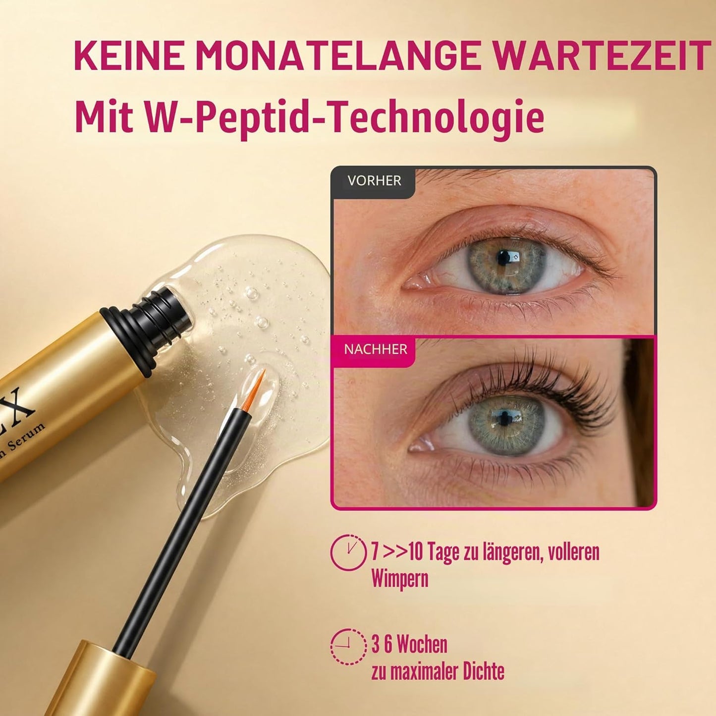 Wimpernserum, Metallisch