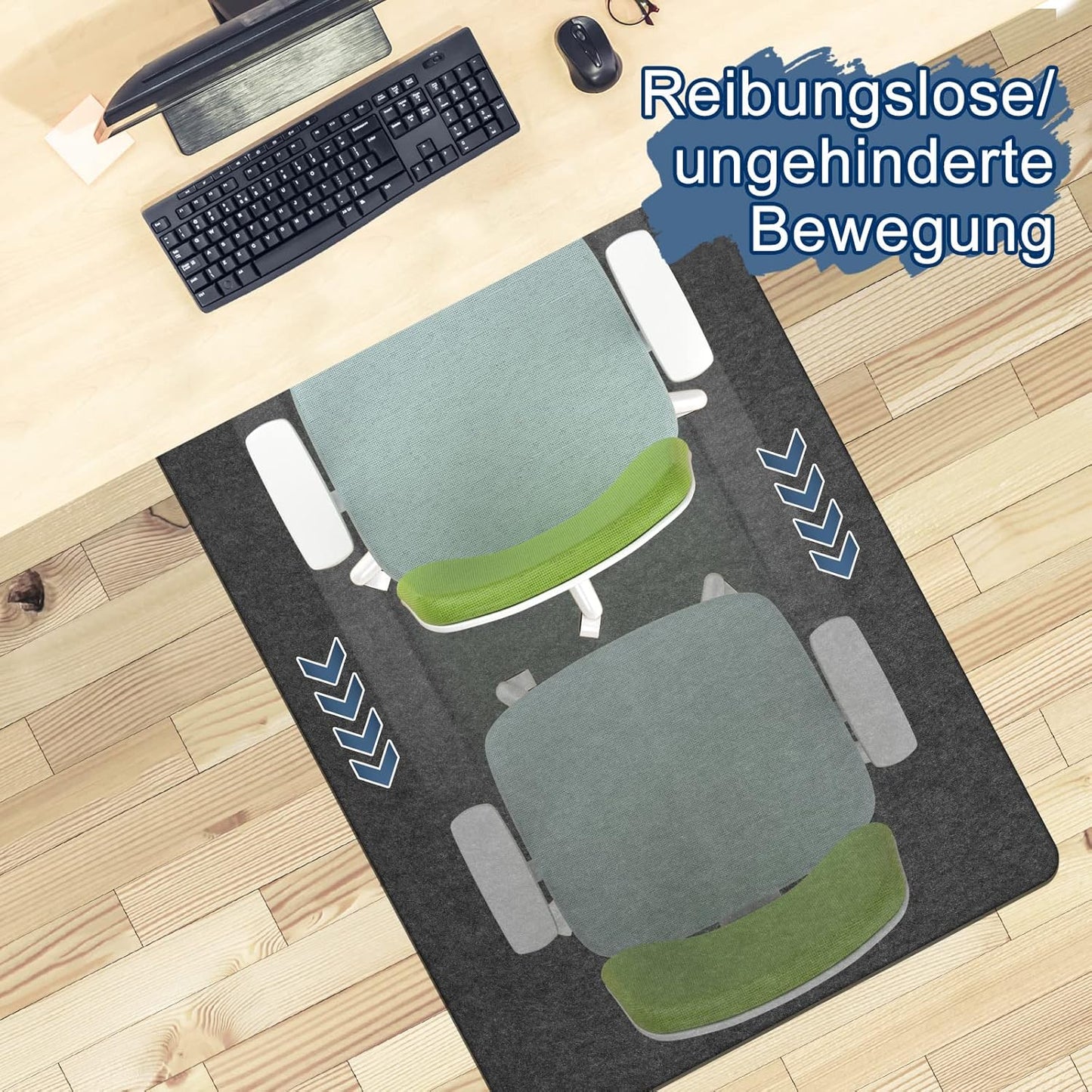 Bodenschutzmatte für Bürostühle, 140x90 cm, Dunkelgrau 140 x 90 cm