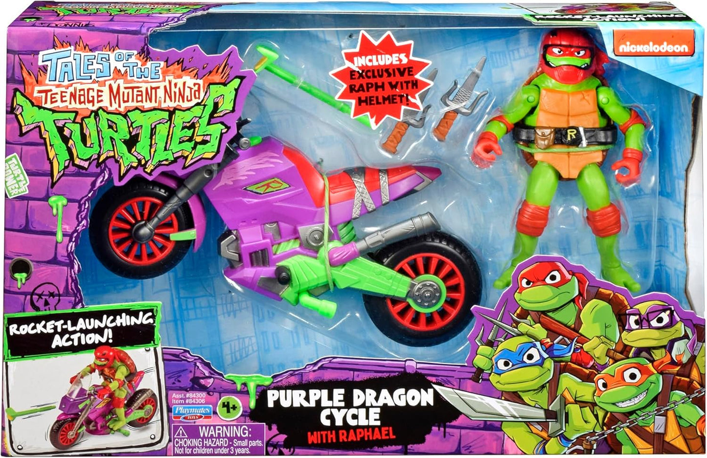 Fahrzeug mit Figur: Lila Drachen-Cycle mit Raph, Lila Drachen-Cycle mit Raph