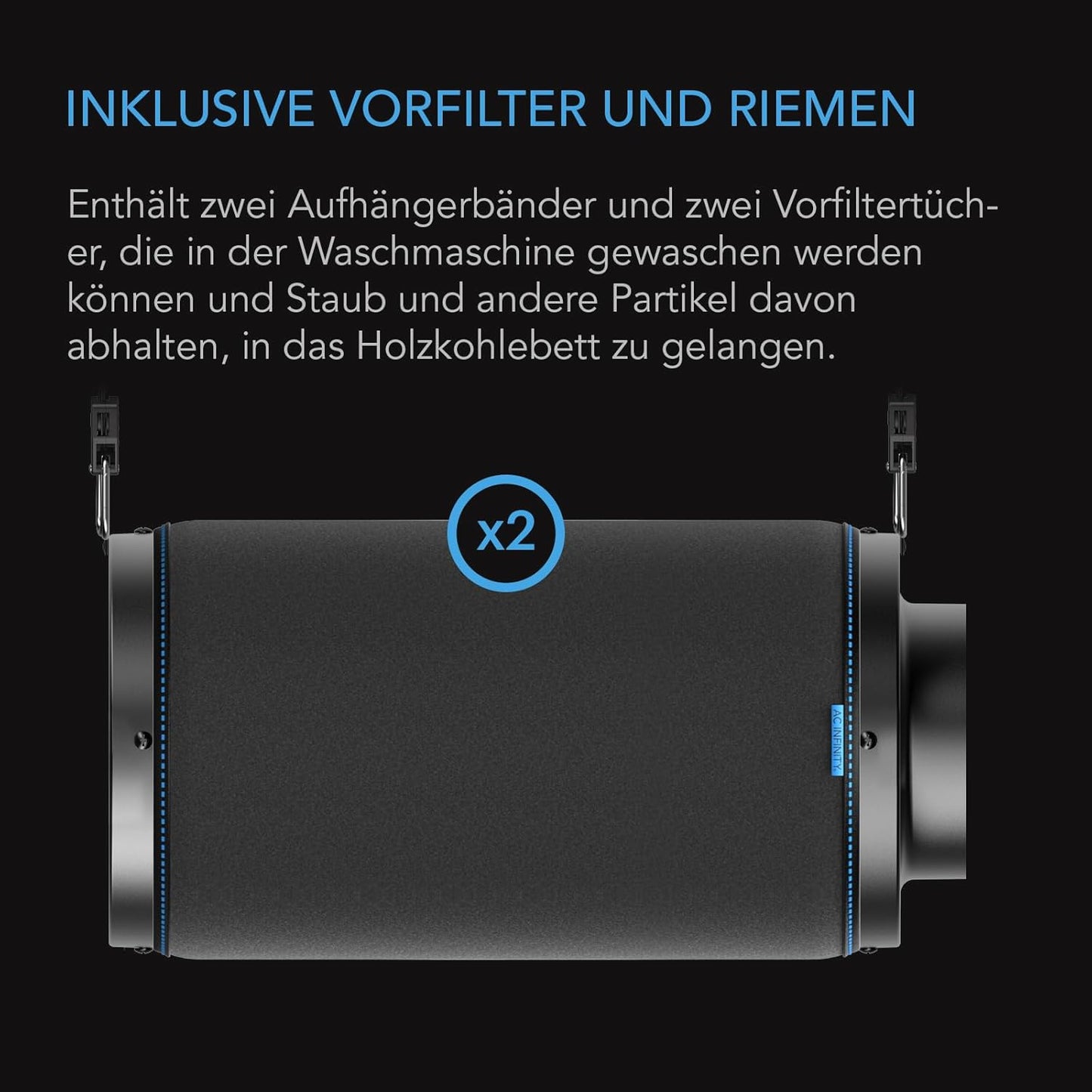 Aktivkohlefilter für Kanalventilator, 6-Inch