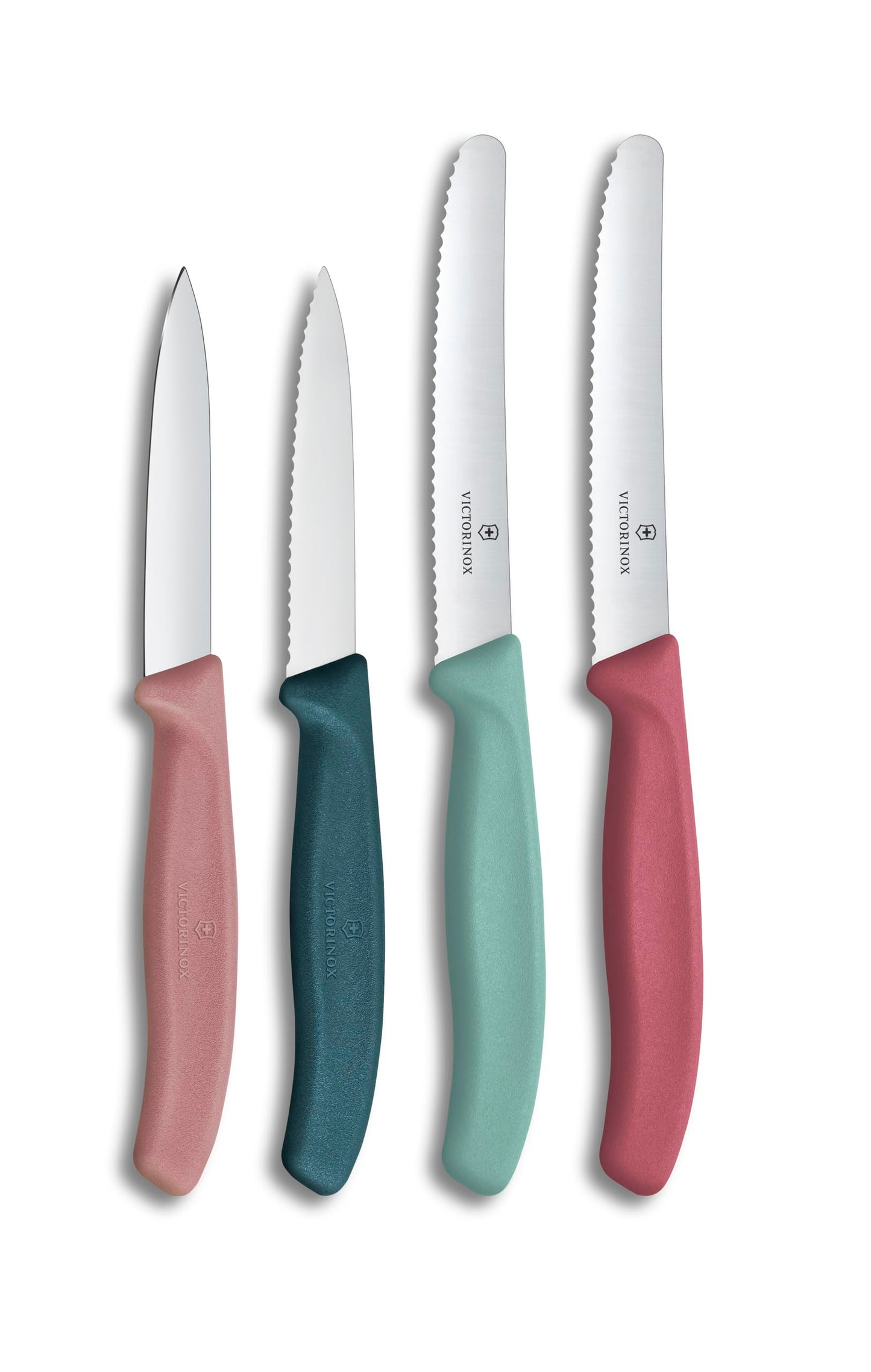 4-teiliges Tomaten- und Gemüsemesser-Set, Rottöne, Grüntöne