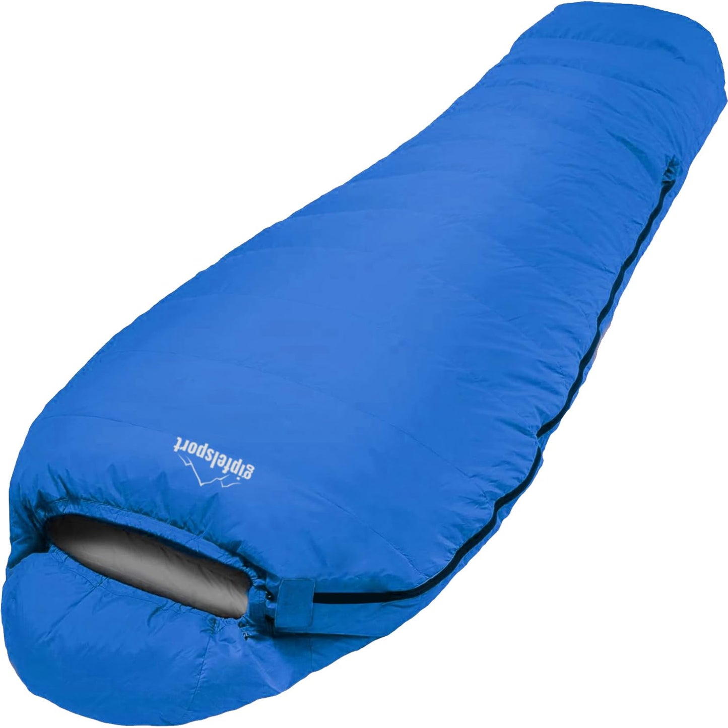 Ultraleichter Mumienschlafsack für Outdoor & Camping, 10°C blau