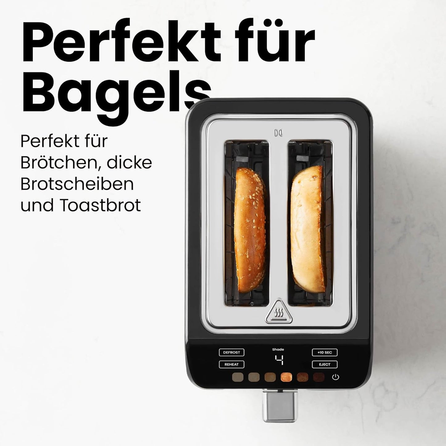 Digitaler 2-Scheiben-Toaster mit Touchscreen, Digital Edelstahl