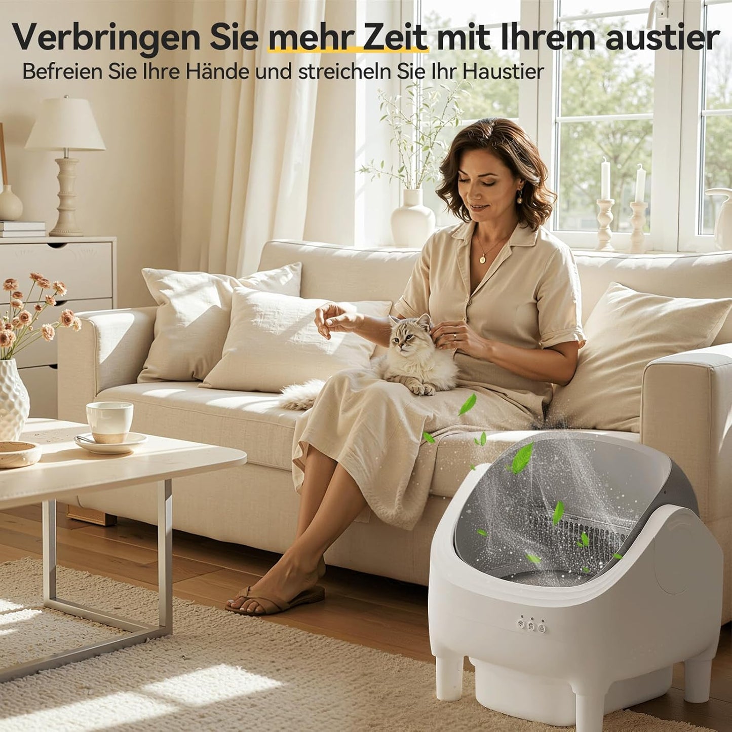Selbstreinigende Katzenstreu-Box mit App-Steuerung, XXL-3