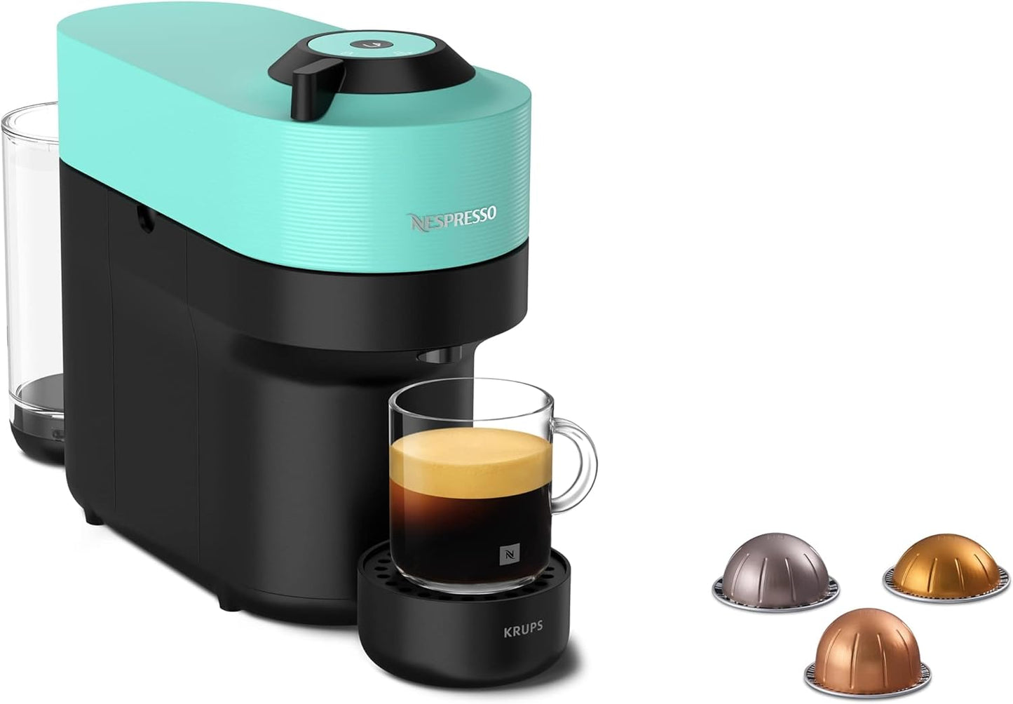 Krups Vertuo Pop Kaffeekapselmaschine mit One-Touch-System, XN9204 / Aqua Mint
