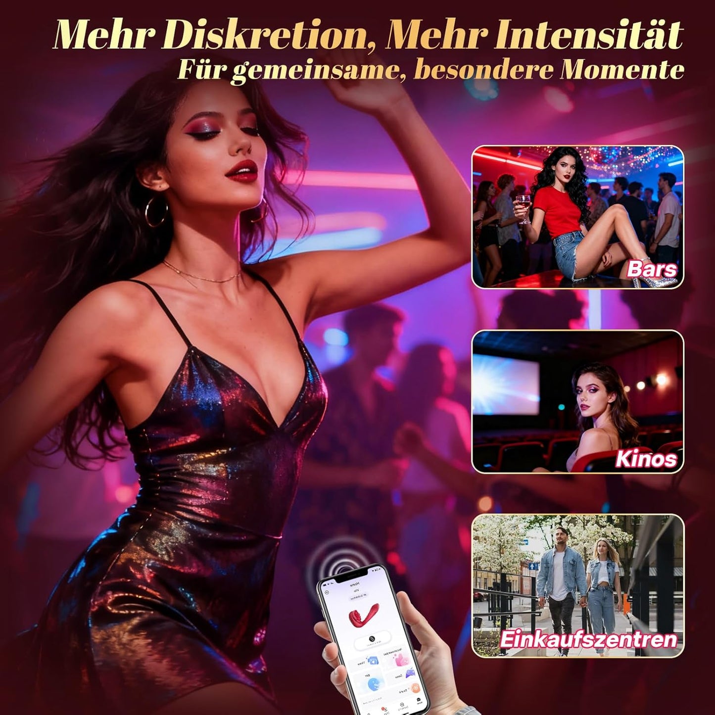 Rosen Vibrator mit KI-Steuerung, 9 Modi, leise, App-gesteuert