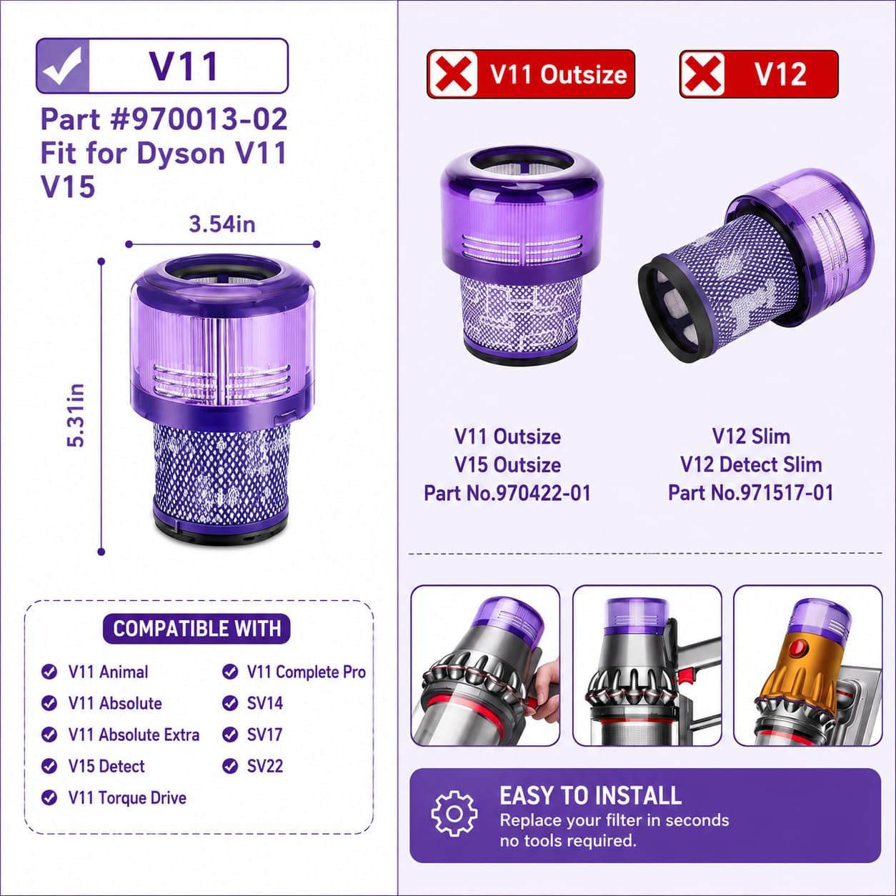 Ersatzfilter für Dyson V11