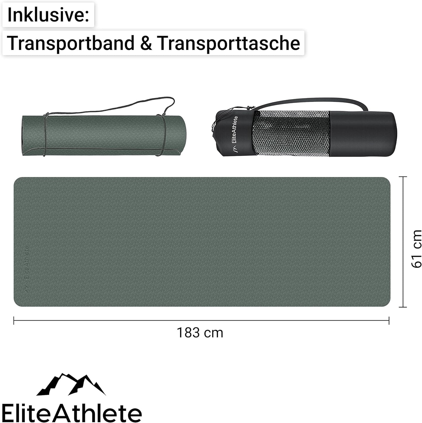 Rutschfeste Yogamatte, Deep Forest - Dark Dun