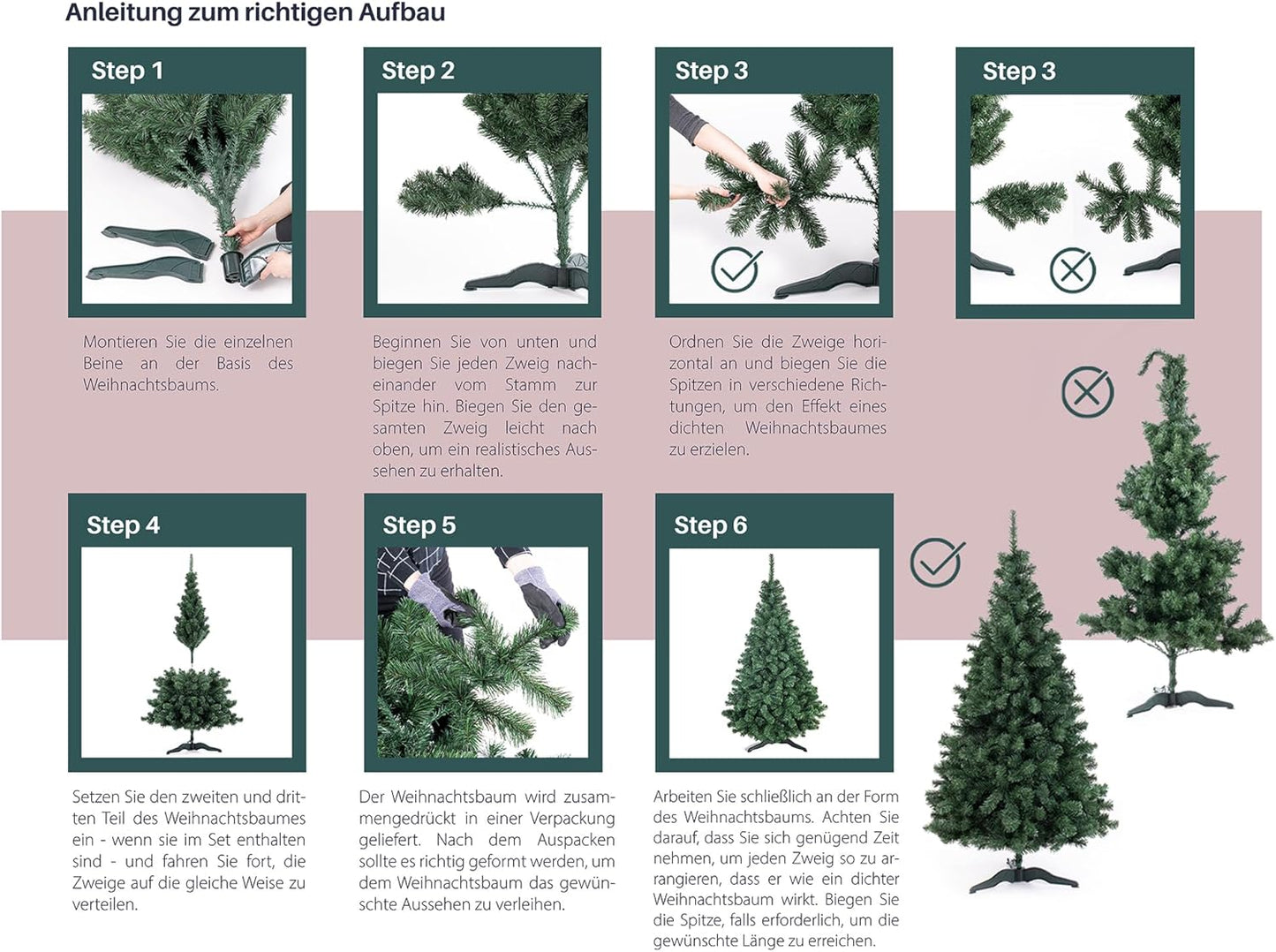 Künstlicher Weihnachtsbaum Lena, 120 cm Grün
