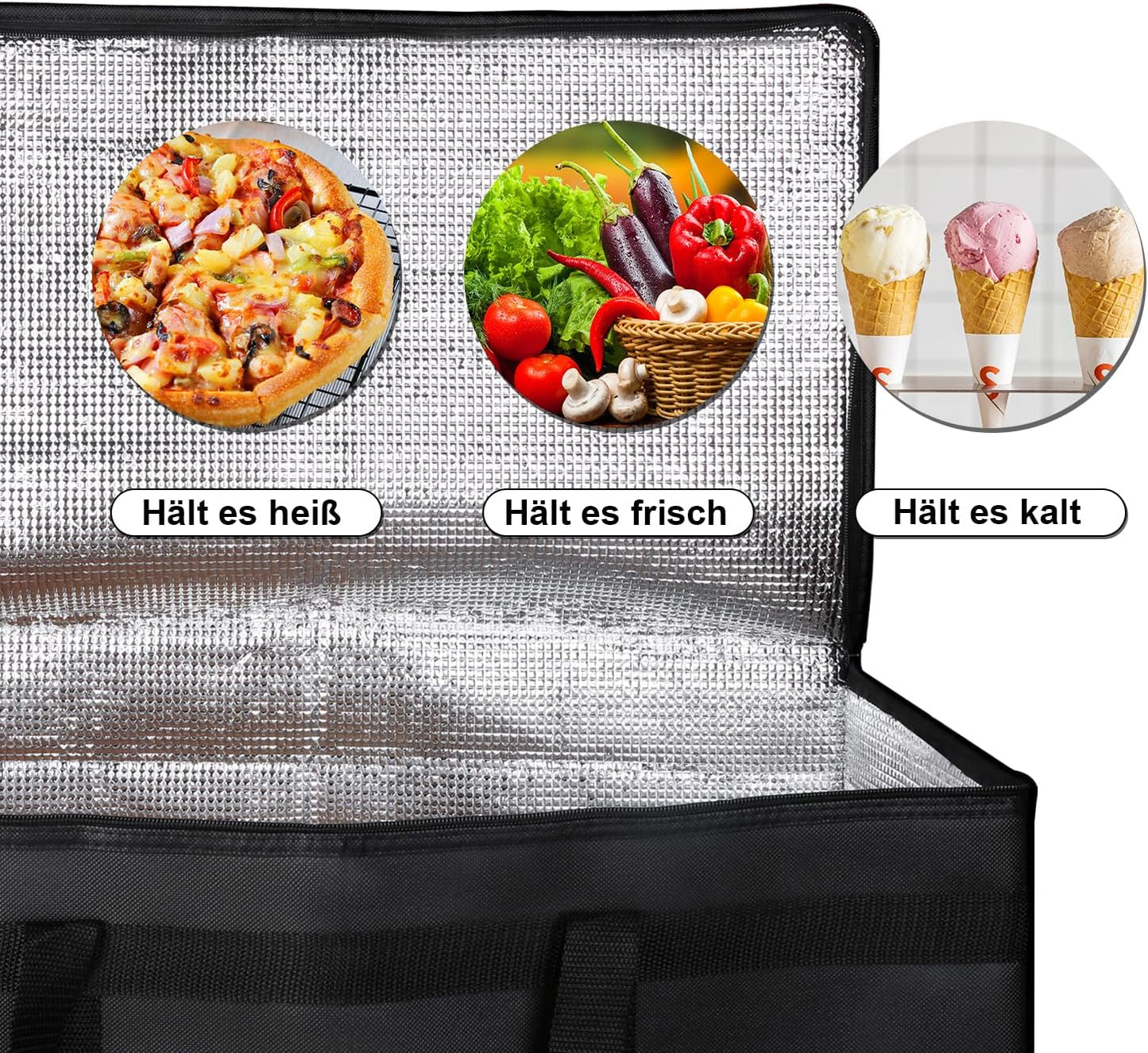 2-teiliges Kühltaschen Set, 57 cm x35.5cm x 38 cm / Schwarz / 2