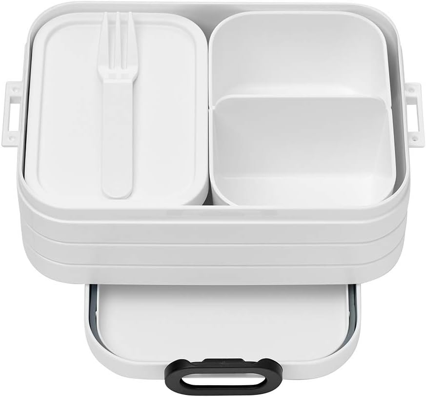 Brotdose mit Bento Box für Snacks & Sandwiches, Medium Keine Personalisierung Weiß