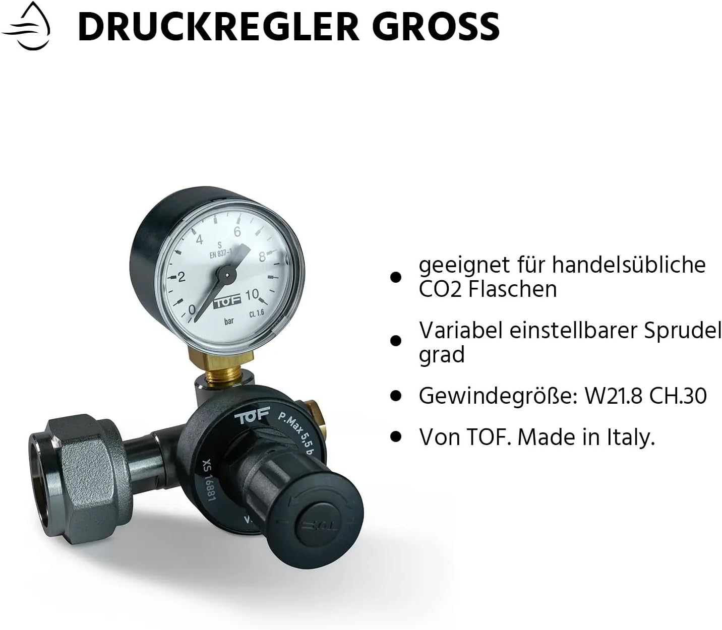 5-in-1 Küchenarmatur-Set FizzRed mit Wassersprudler, Kalkfilter & CO2 Adapter, 5in1 chrom 2kg CO2