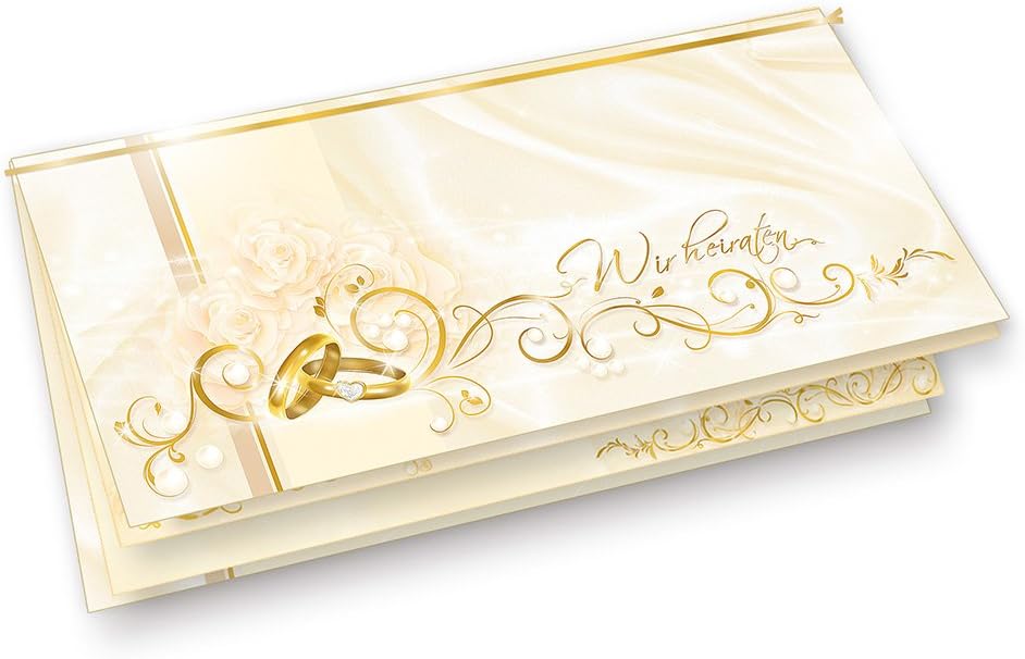 Einladungskarten-Set Hochzeit (40 Stück) inkl. Umschläge, 40 Sets