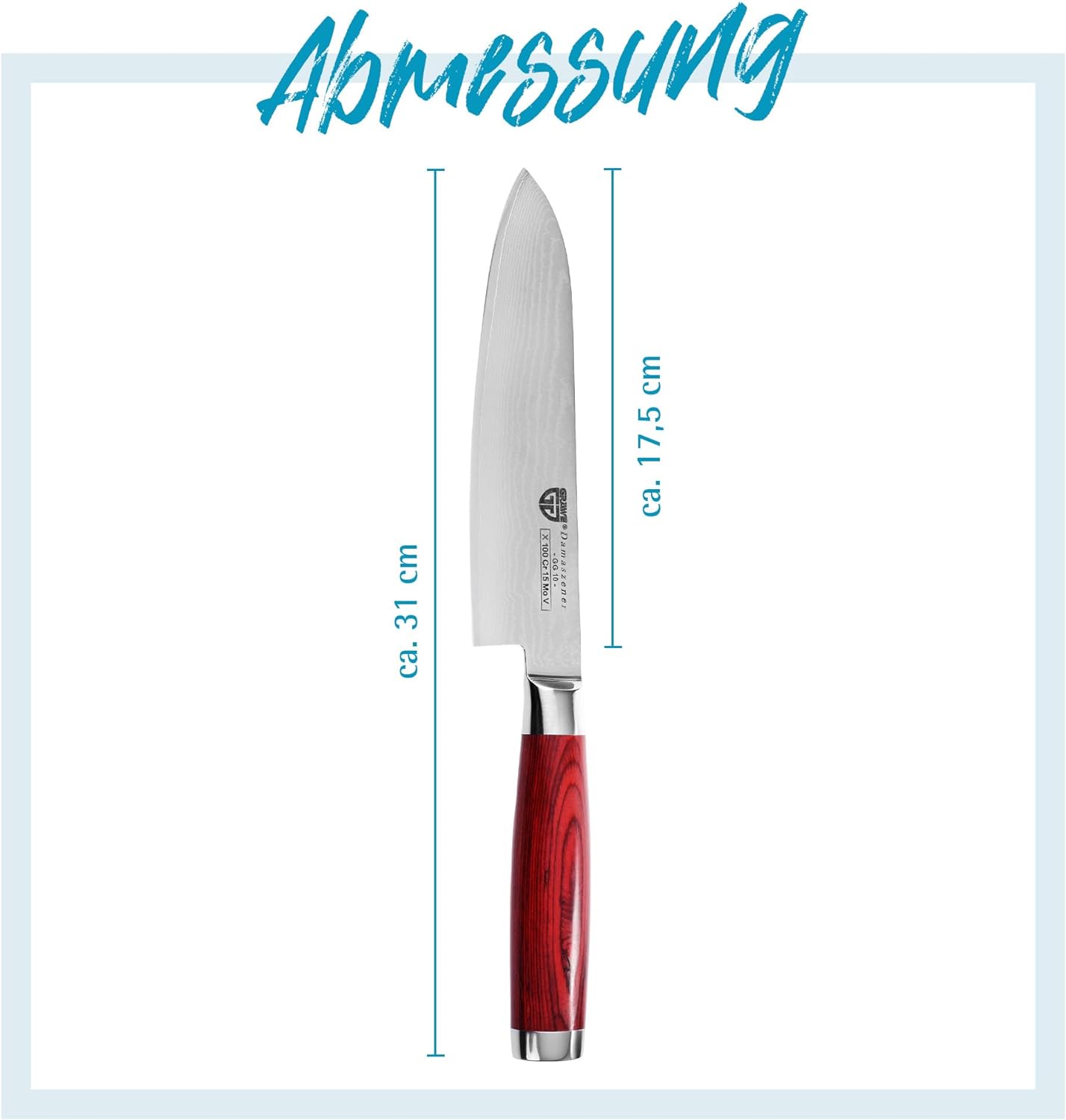 Santokumesser, Klingenlänge: 17,5 cm