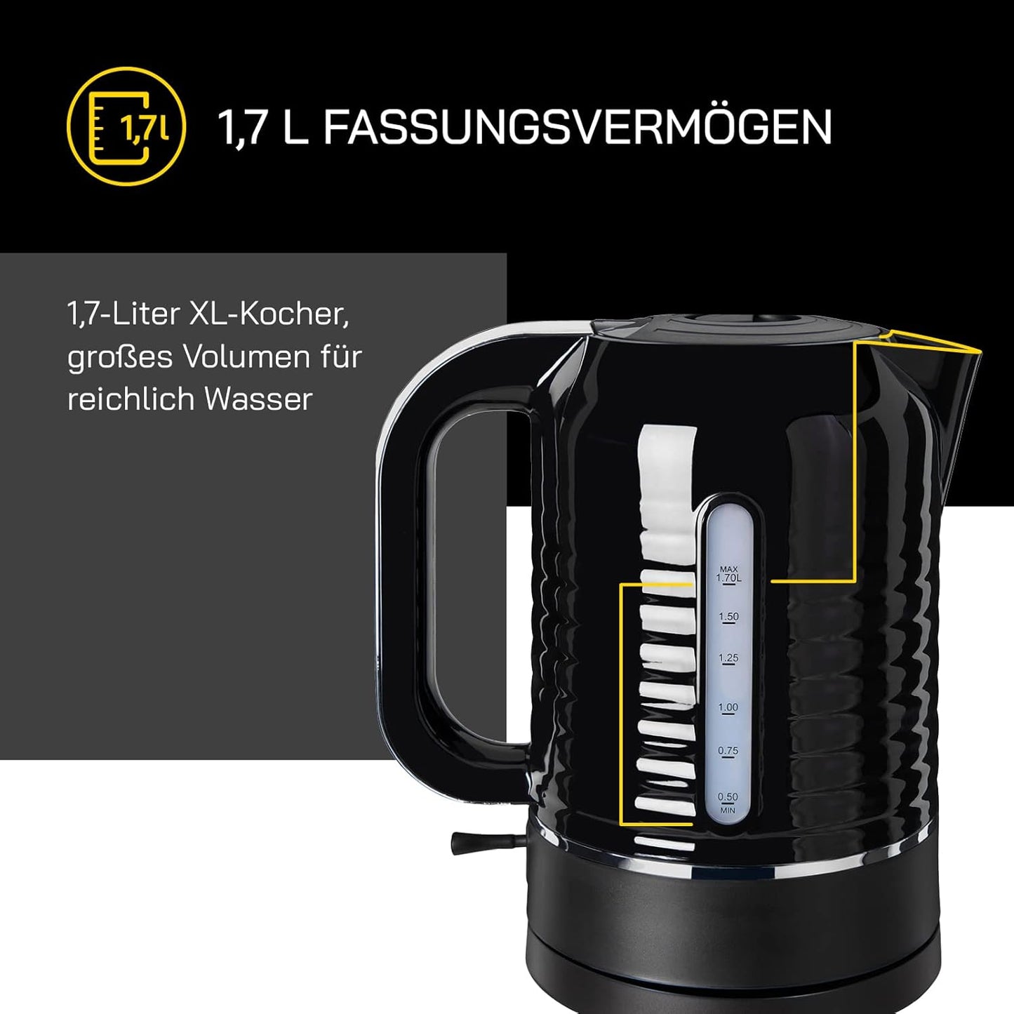 Wasserkocher Water 3300 C, Black C