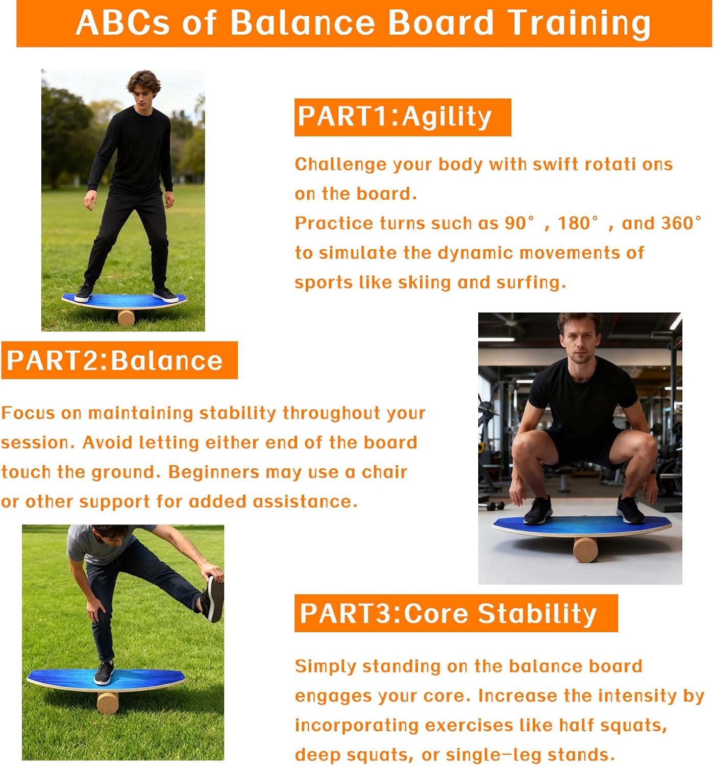 Balance Board Set mit Korkrolle und Halbkugel