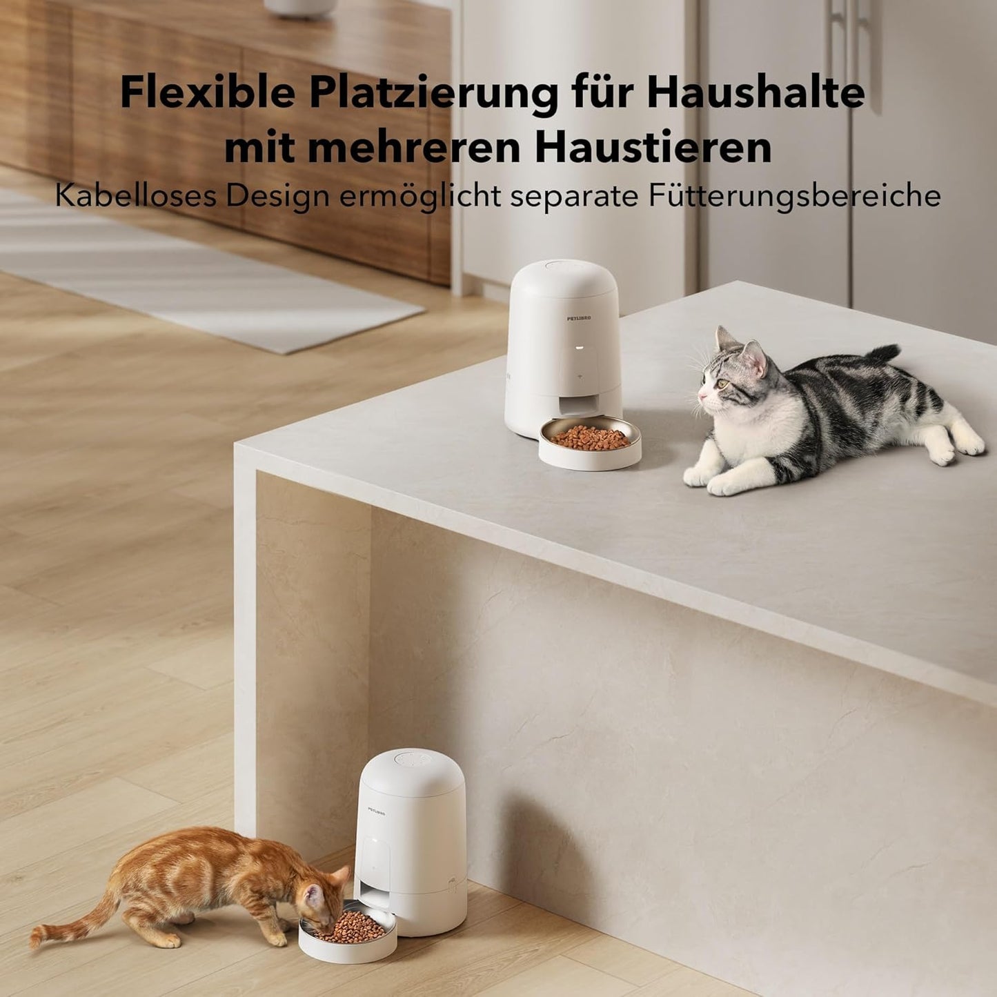 Intelligenter Futterautomat PLAF108 mit APP-Steuerung, Weiss