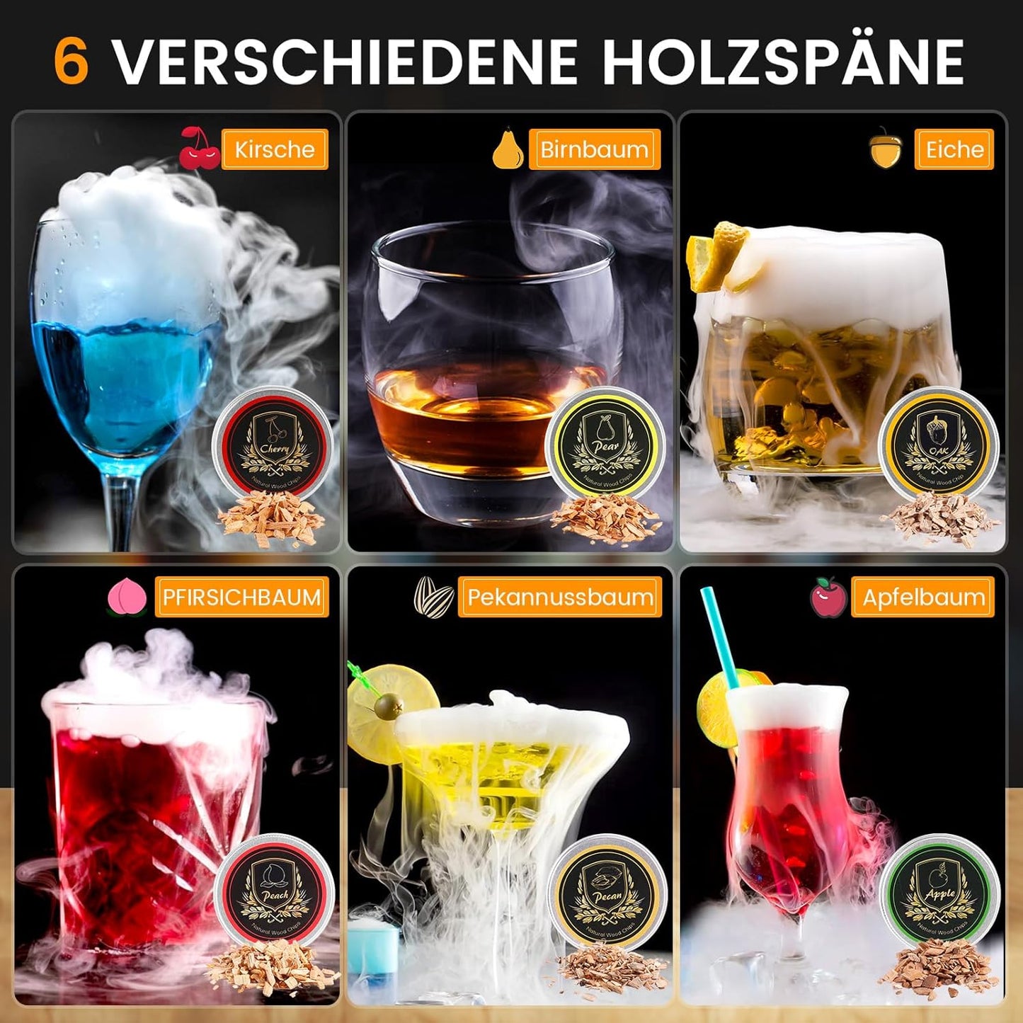 Cocktail Smoker Set mit Brenner & Gläsern, Torch & 2 Glasses