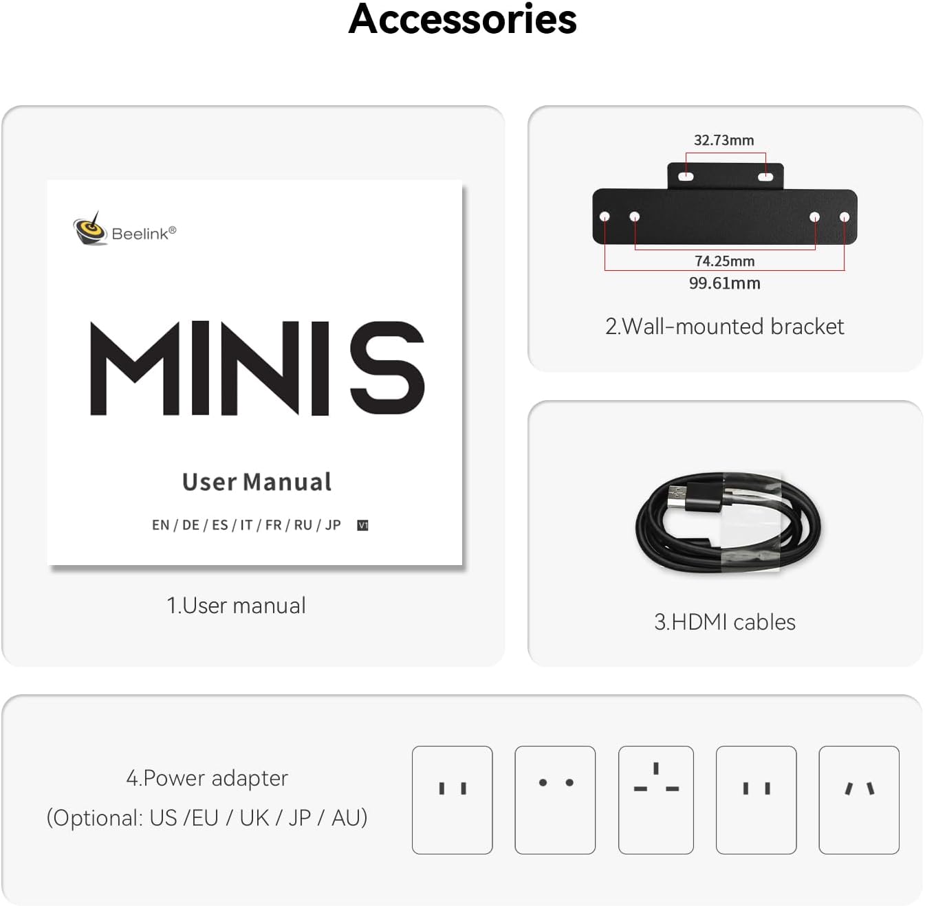 Mini PC Mini S12 mit Intel N95 Prozessor, 12G DDR4 RAM, N95 12+500G