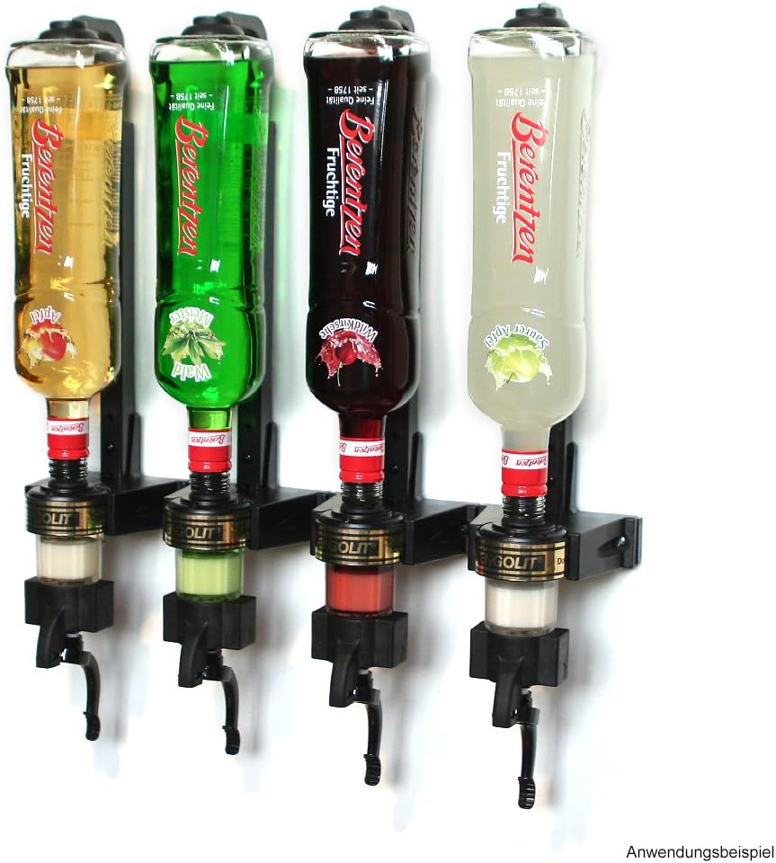 4er Dosierer & Flaschenhalter-Set für Wandmontage, 3.0 cl (Finger Push)