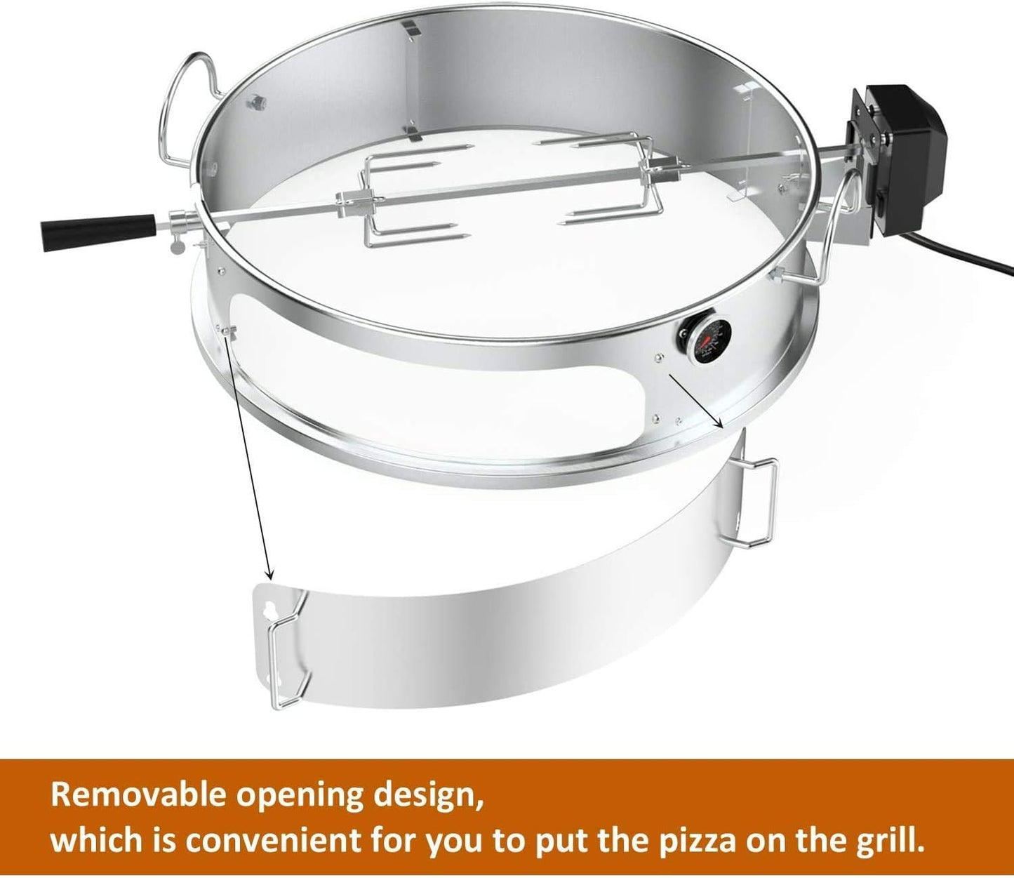 PizzaRing Kit mit Drehspiess incl. Pizzastein und Pizza Schaufel