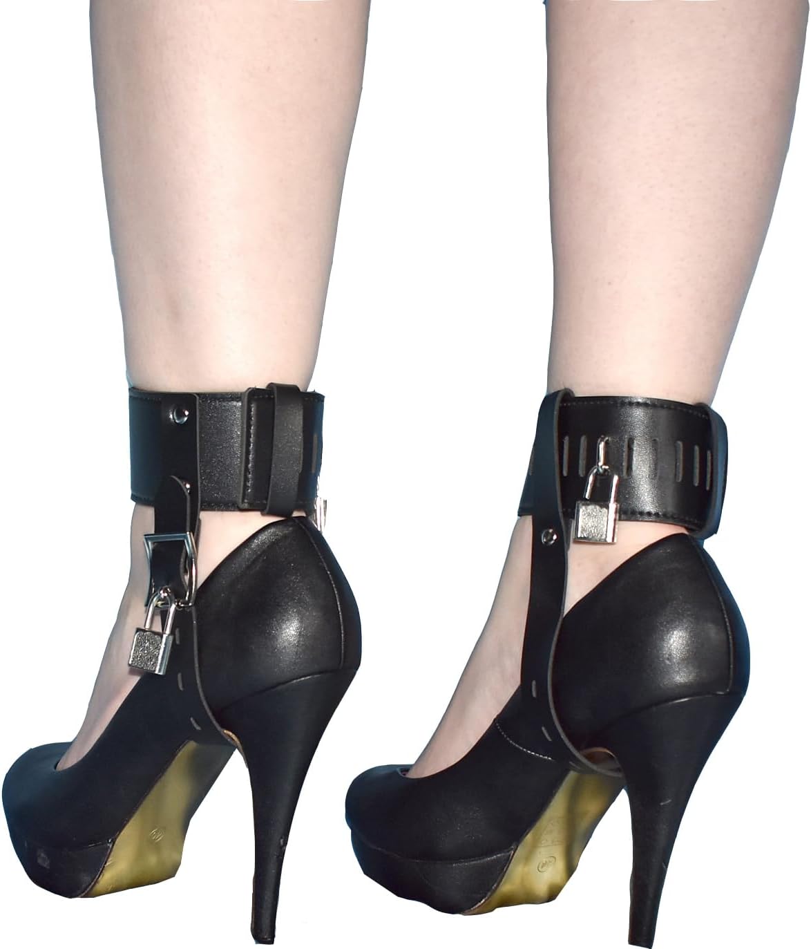 Abschliessbare Fussfesseln Set mit High-Heel-Fixierung