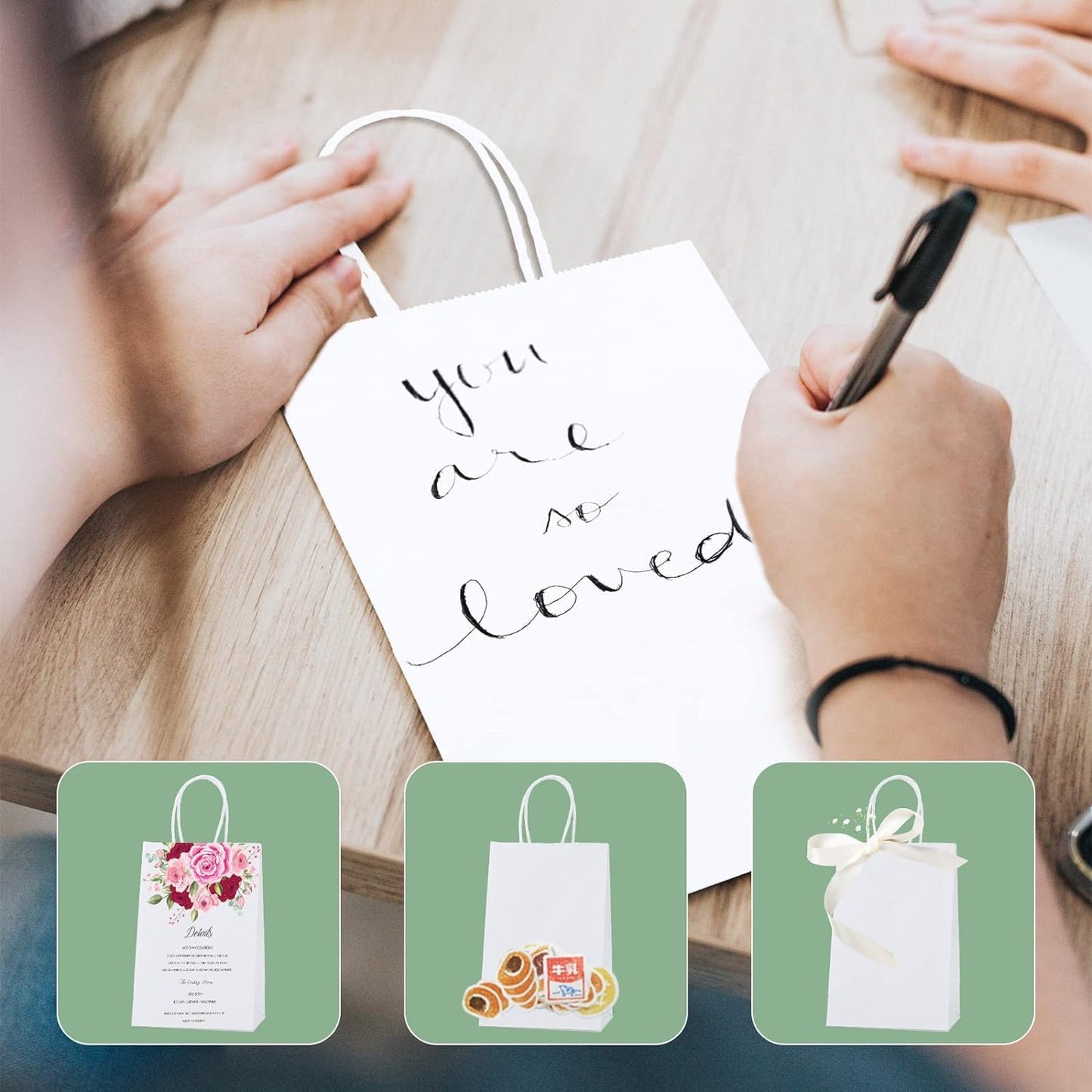 100 Stück Papiertüten, Weiss 100 Stück (1er Pack)