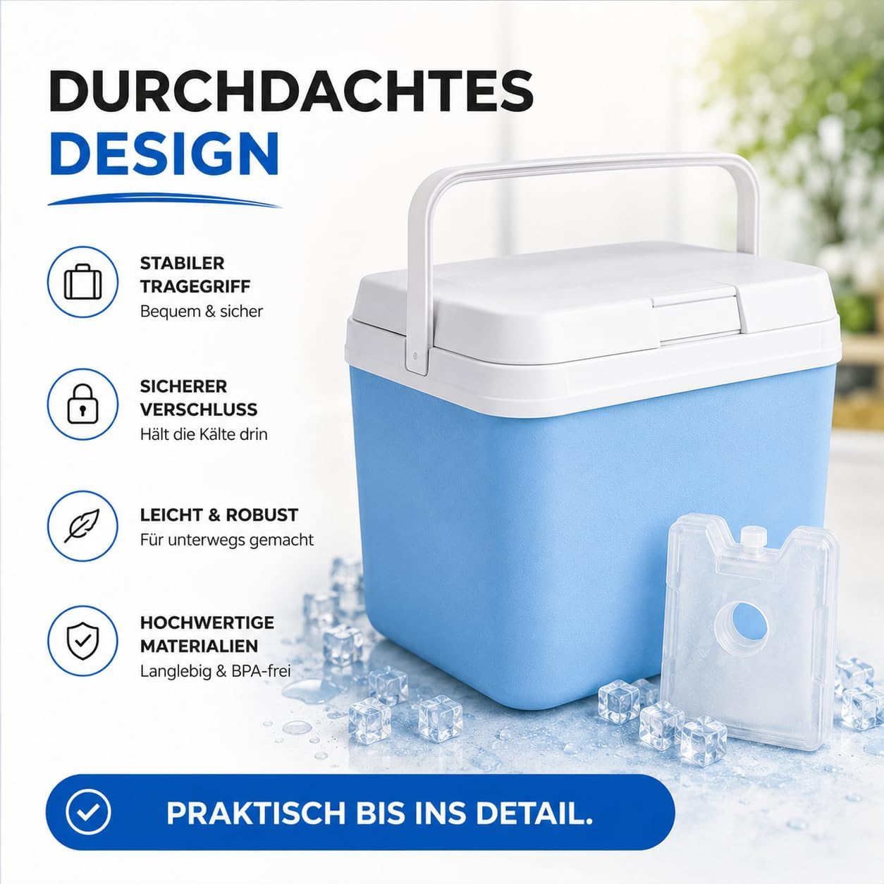 Kühlbox mit Kühlelement, Blau