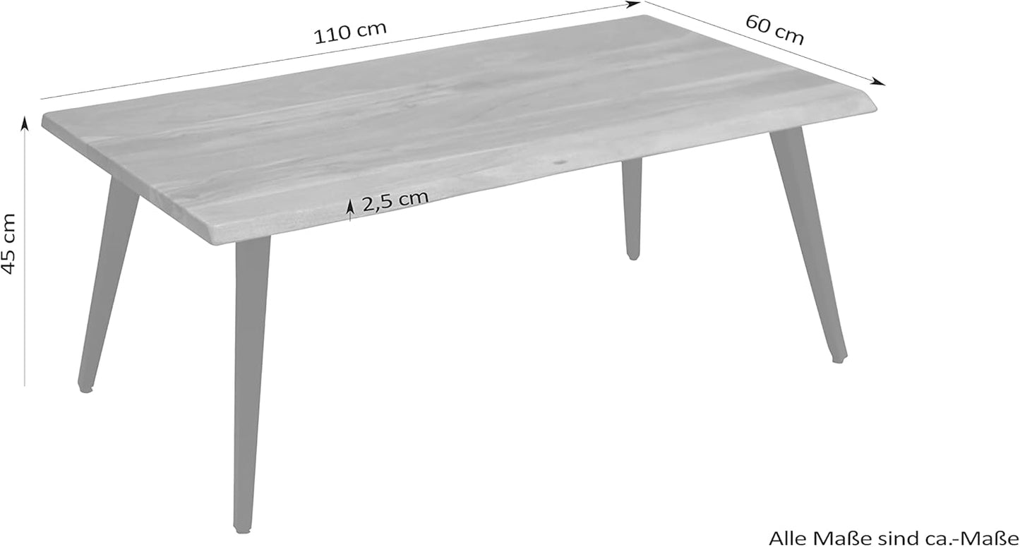 Couchtisch Caddy mit Baumkante, 110, 45, 60 cm