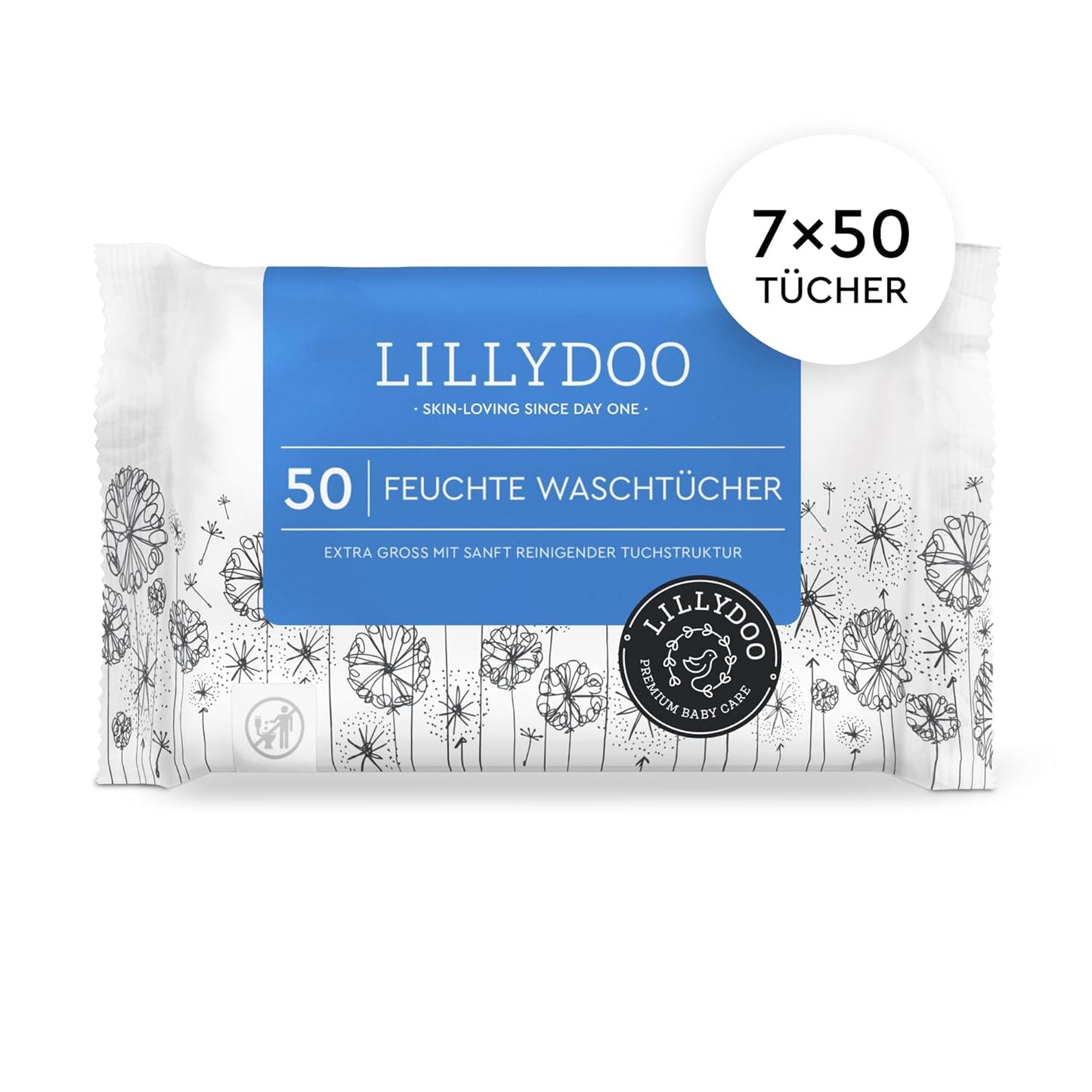 Feuchte Waschtücher, 50 stück (7er Pack)