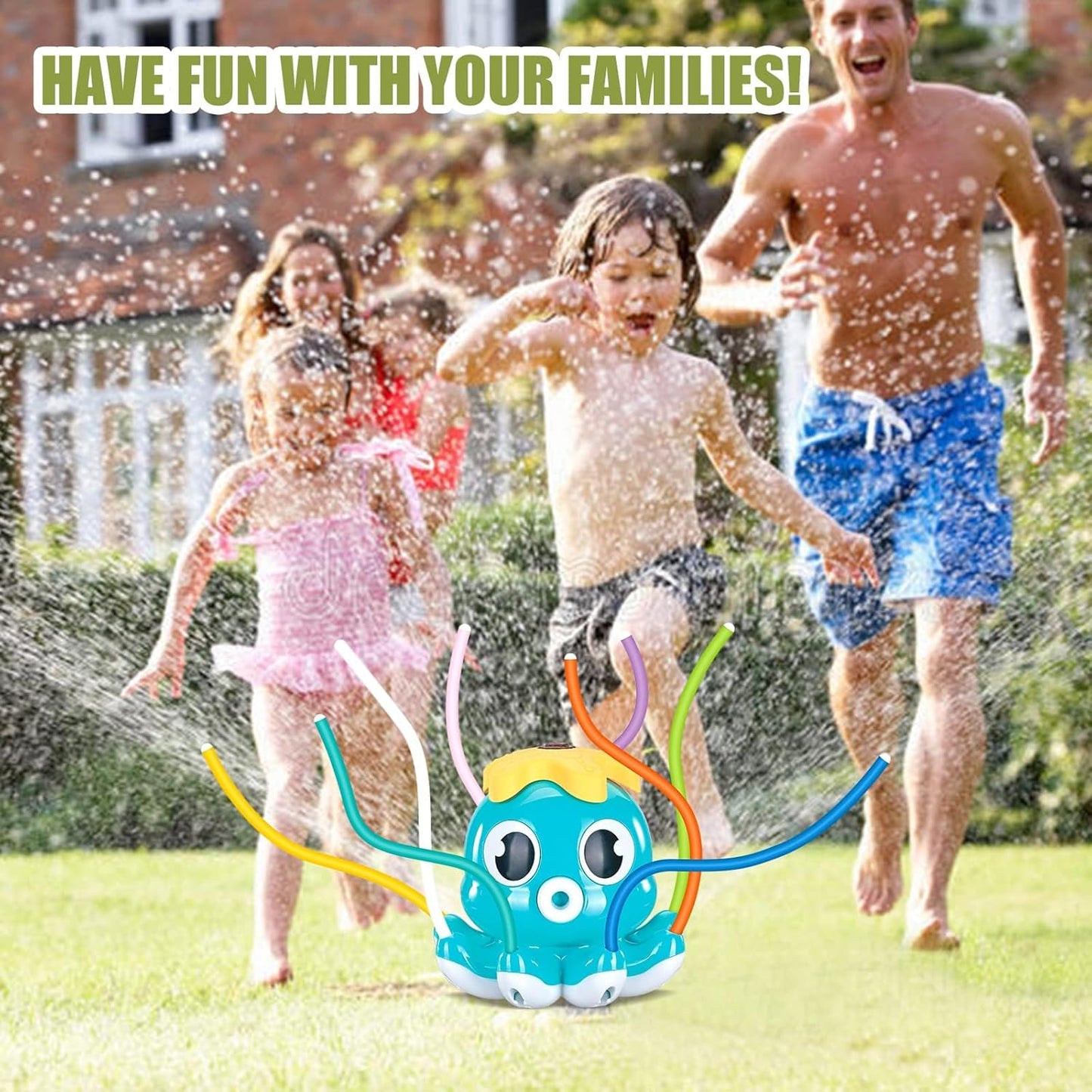 Wasserspielzeug Oktopus-Sprinkler ab 3 Jahre, Oktopus-Blau