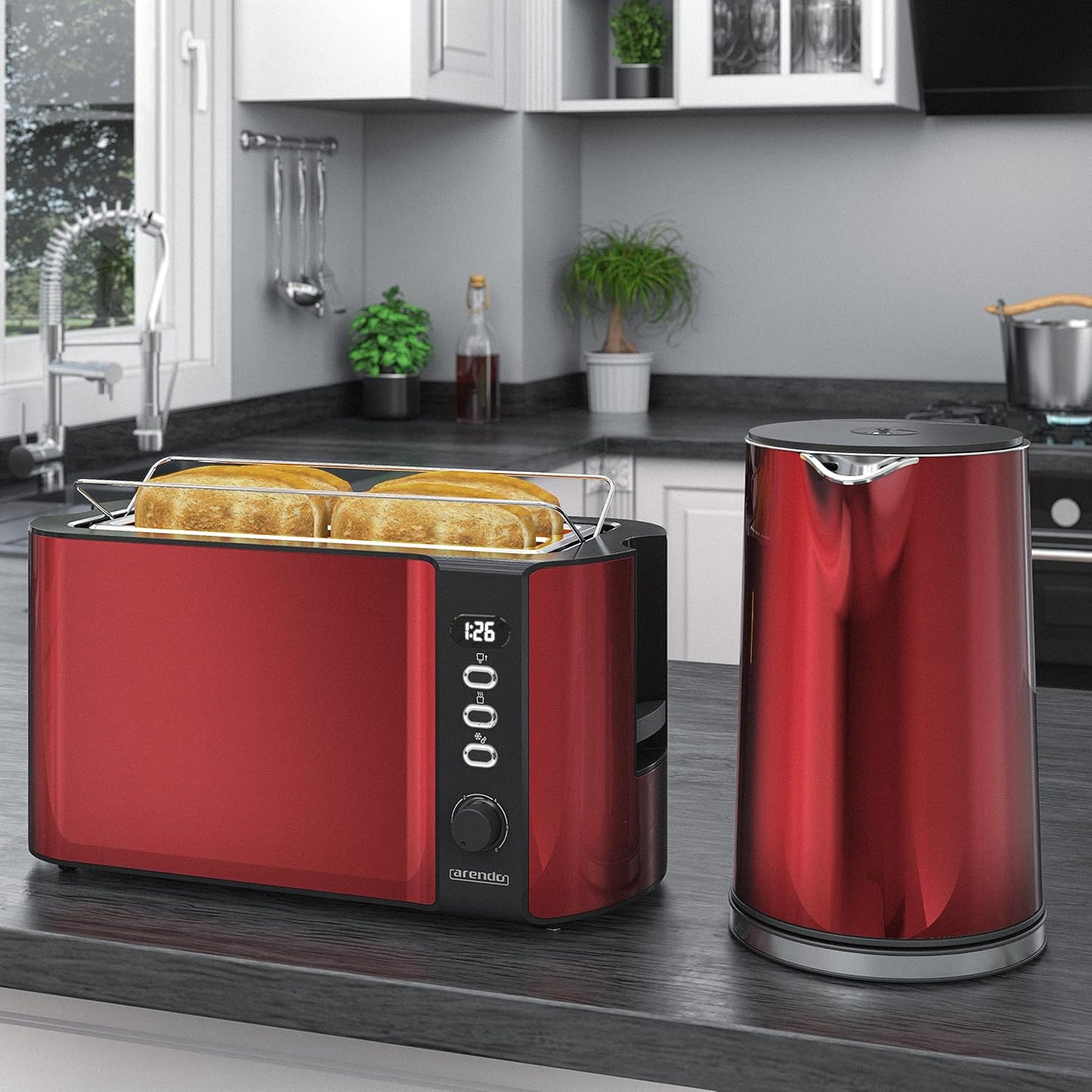 Wasserkocher mit Toaster