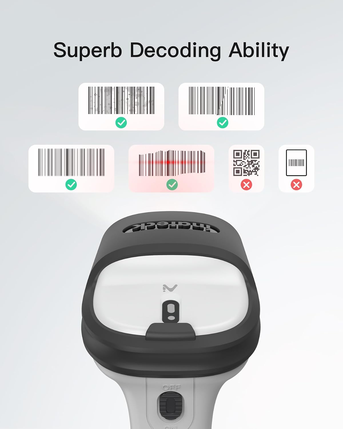 Kabelloser 1D-Barcode-Scanner, Grau 1D AI