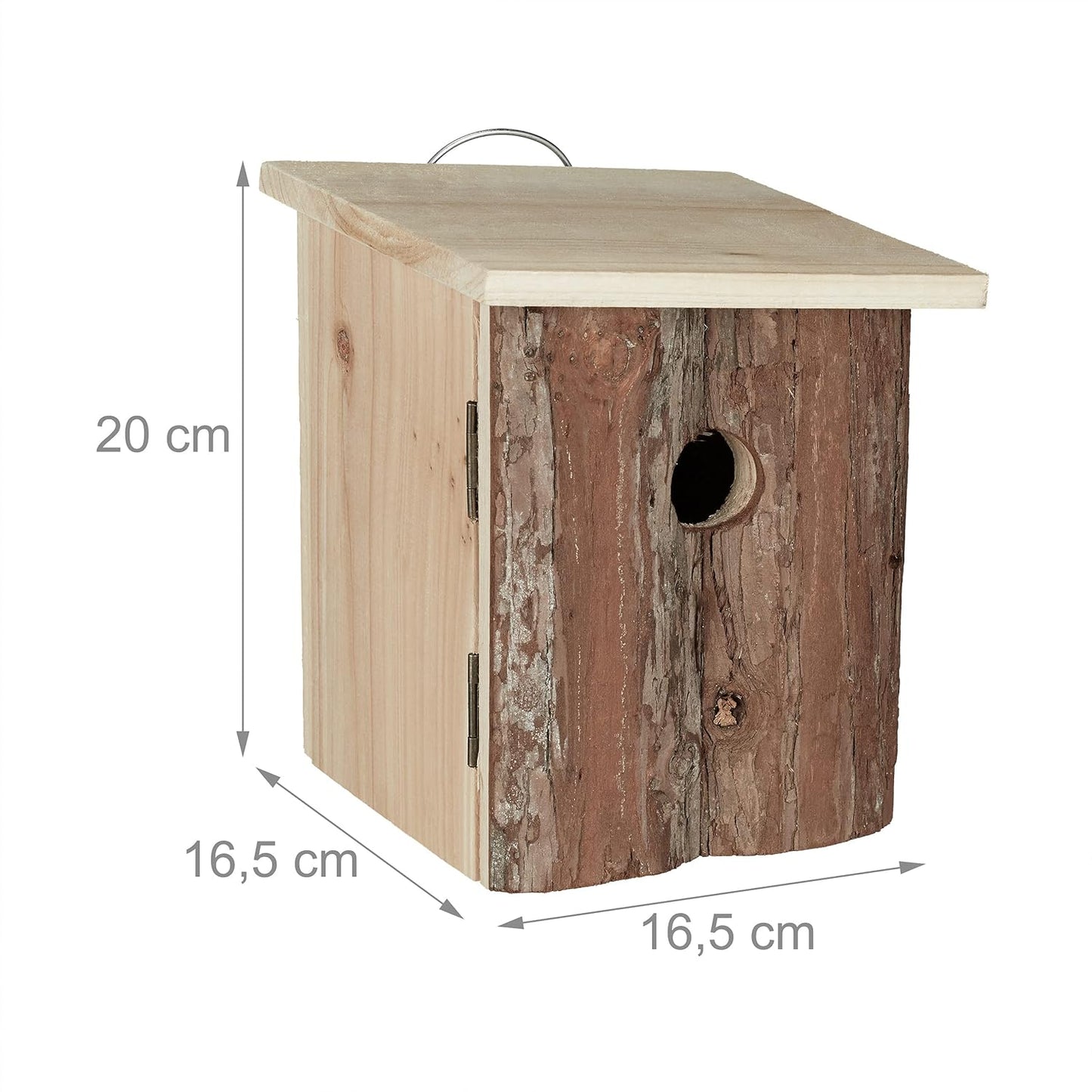 Nistkasten aus Holz mit 28 mm Einflugloch, natur 20 x 16,5 x 16,5 cm