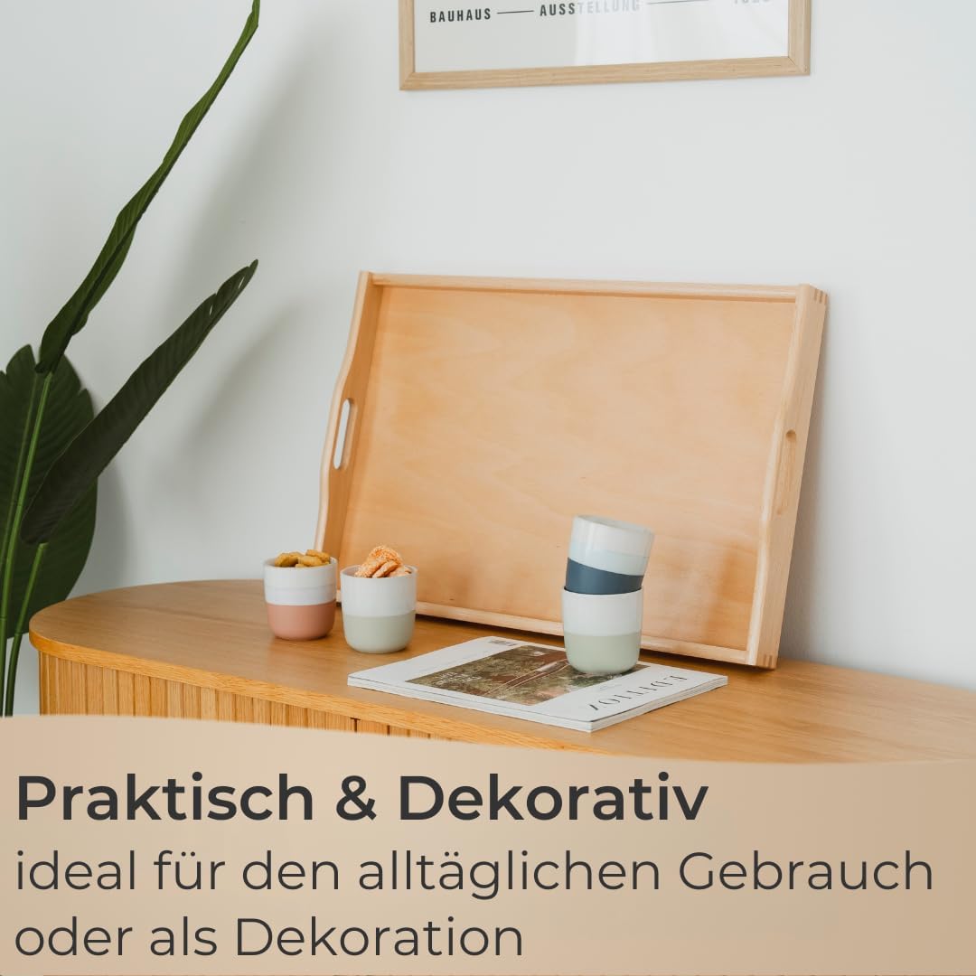 Holz-Serviertablett, Serviertablett Natur Buche Lackiert