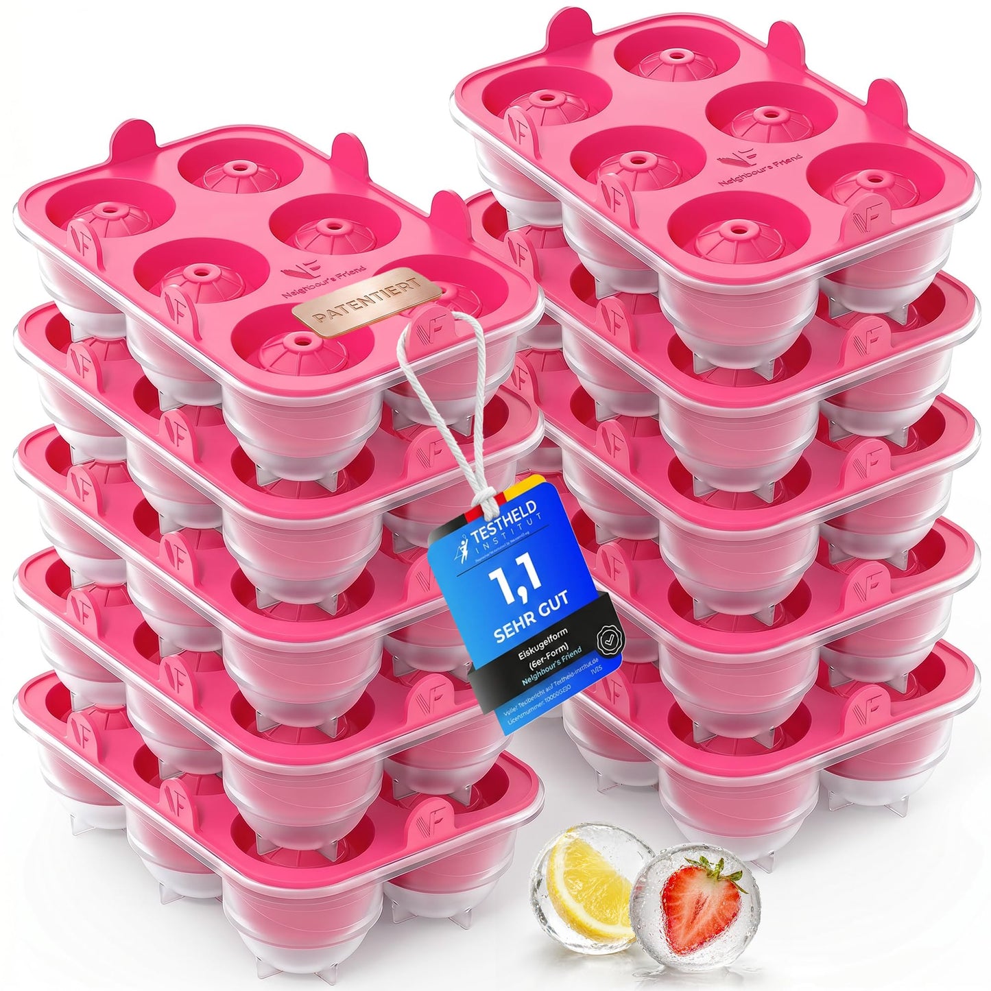 XL Eiskugelform Set, Pink 10x Kugel