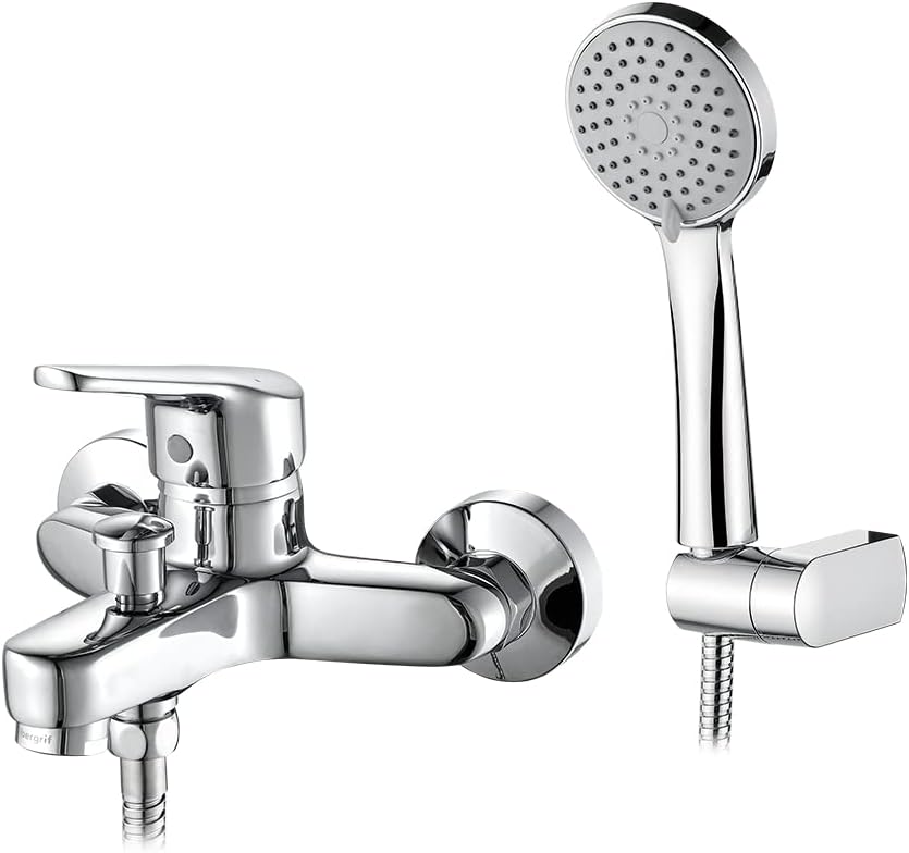 Roma Einhand Badewannenarmatur mit Duschkopf und Schlauch, Mit Duschkopf Badewanne