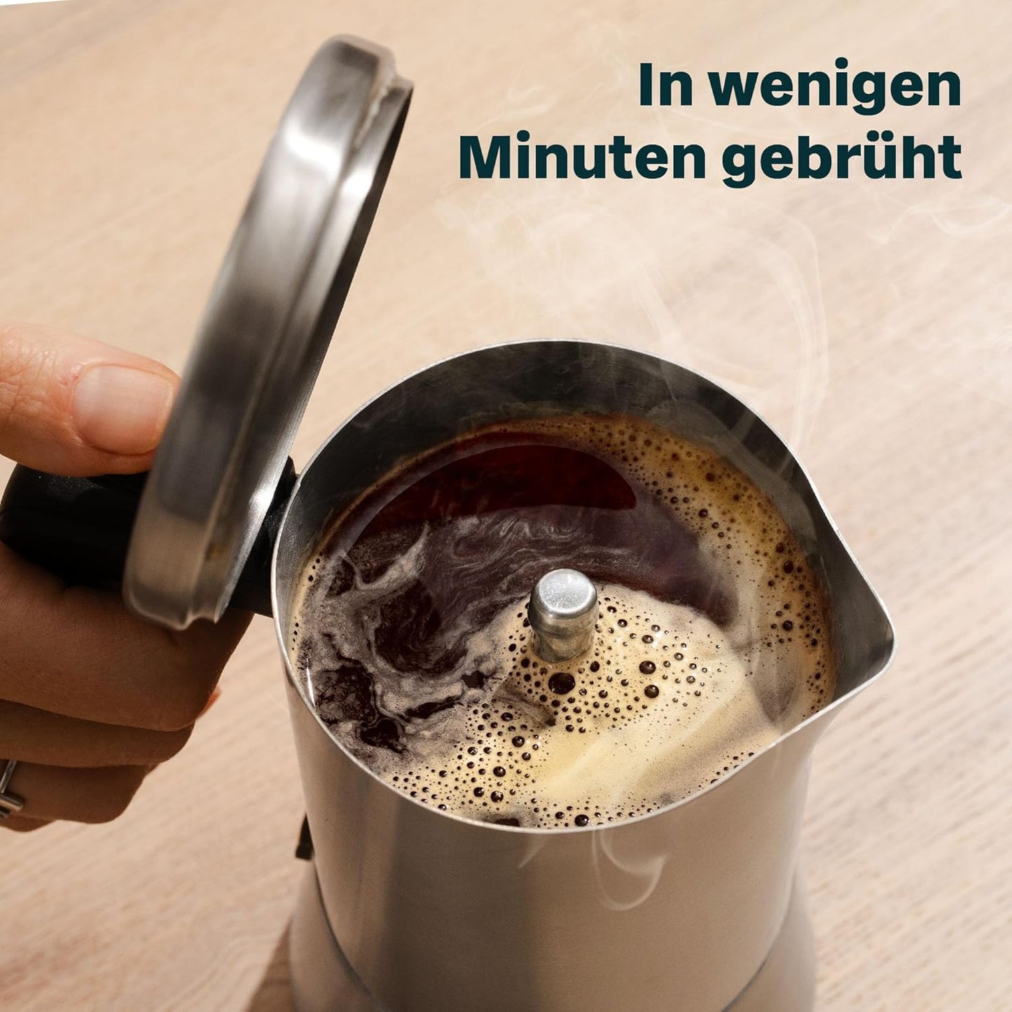 Espressokocher Induktionsgeeignet (300 ml, 6 Tassen), Espressokocher 300 ml