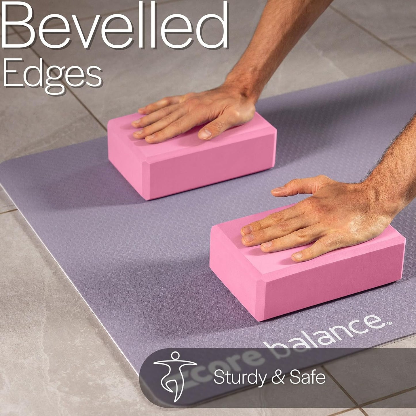 3-teiliges Yoga-Blöcke & Gurt-Set, Pink