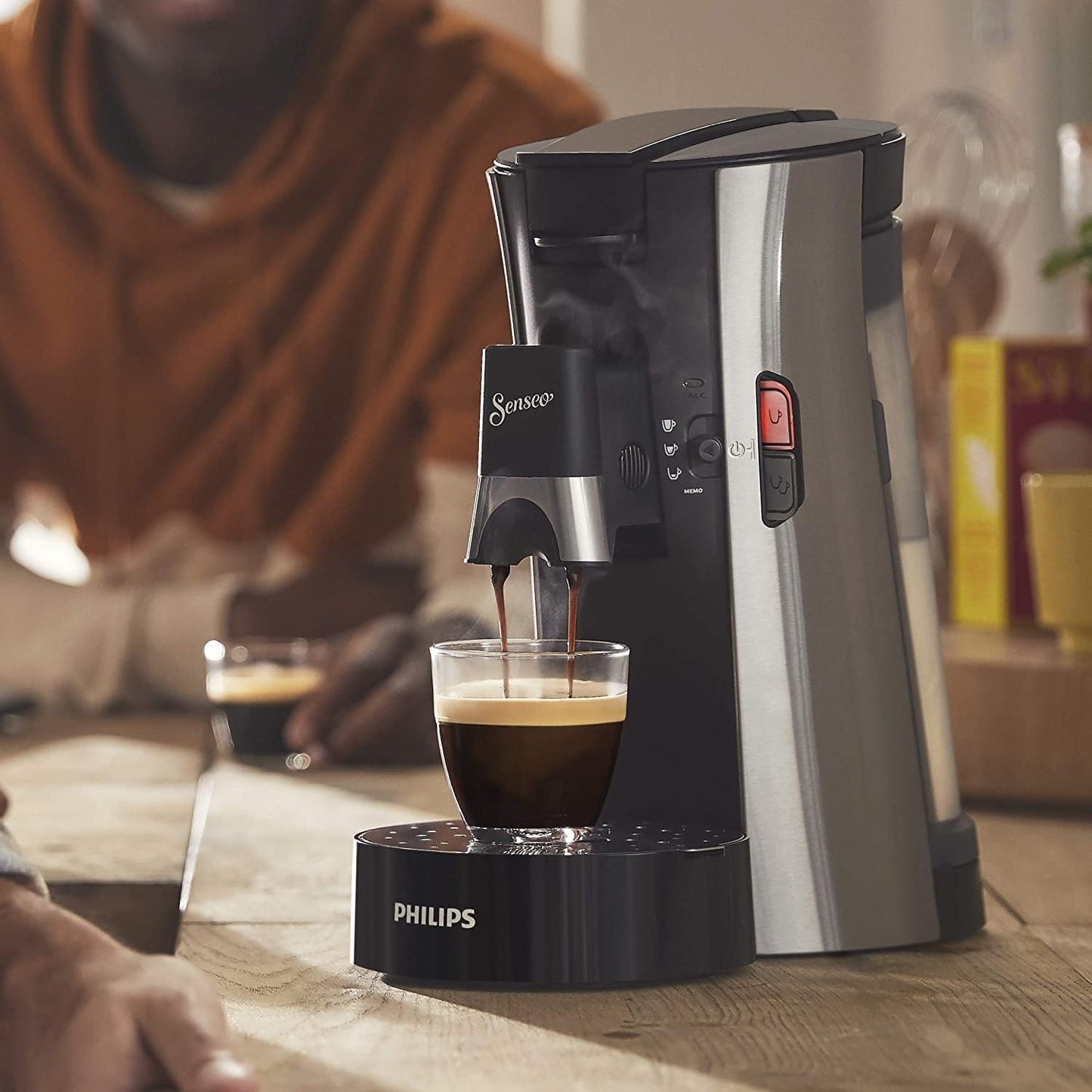 Senseo Select Kaffeepadmaschine, Gebürsteter Stahl