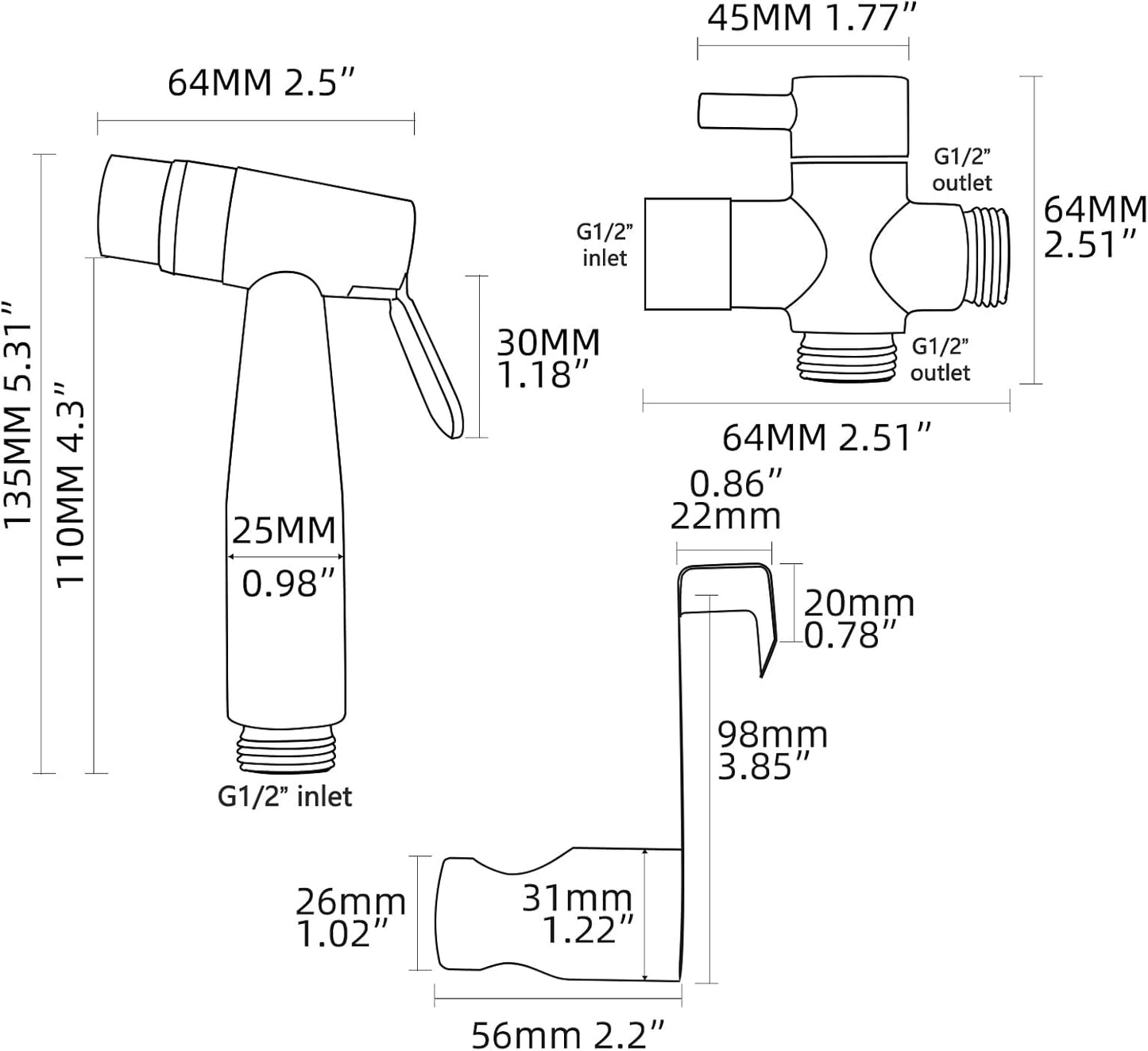WS024AF Bidet-Handbrause, WS024AF